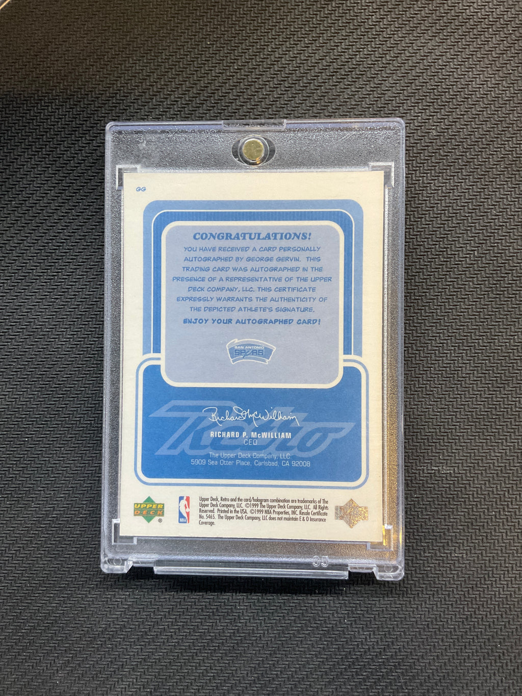 1999 Upper Deck George Gervin Auto Spurs