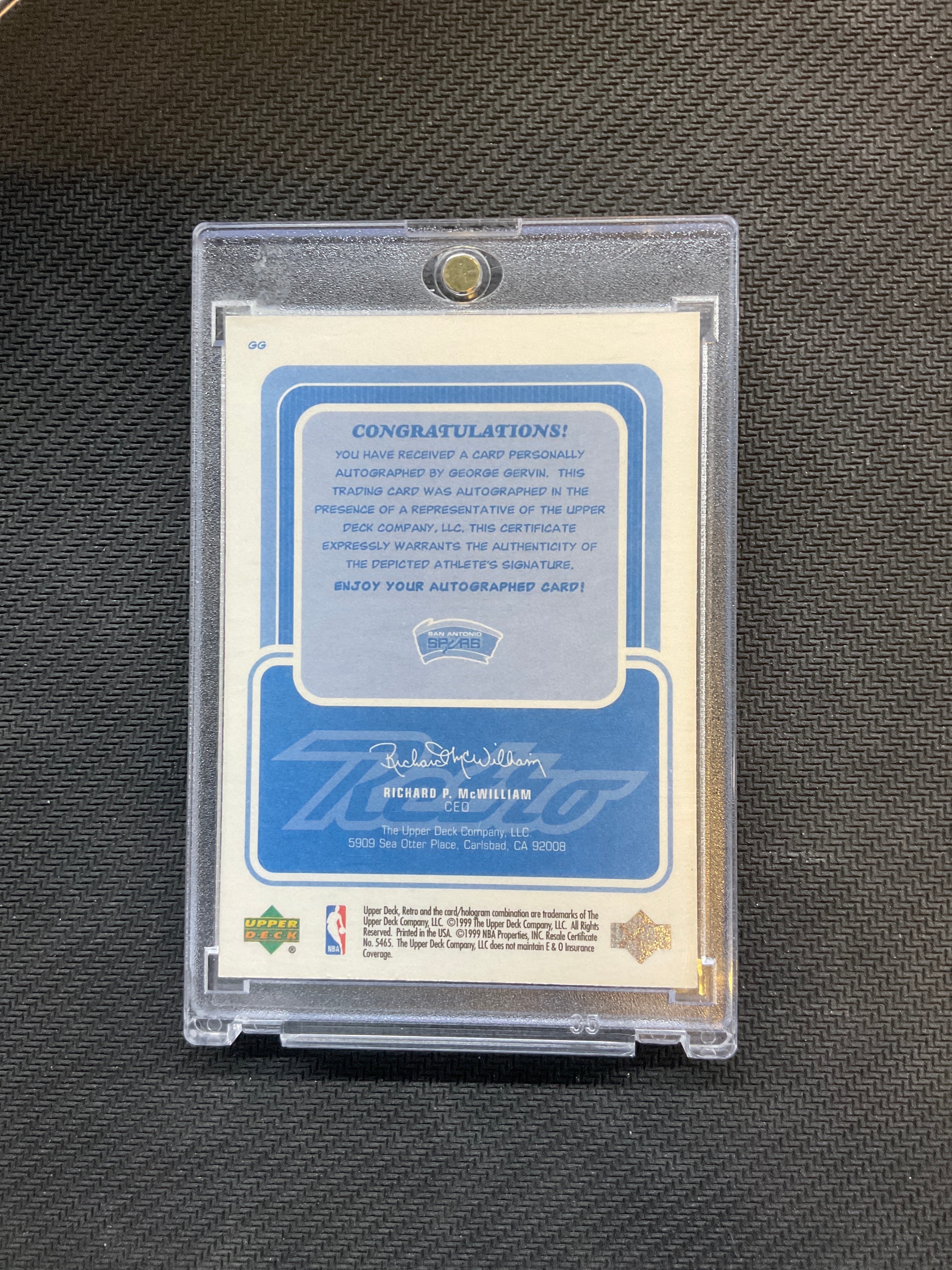1999 Upper Deck George Gervin Auto Spurs