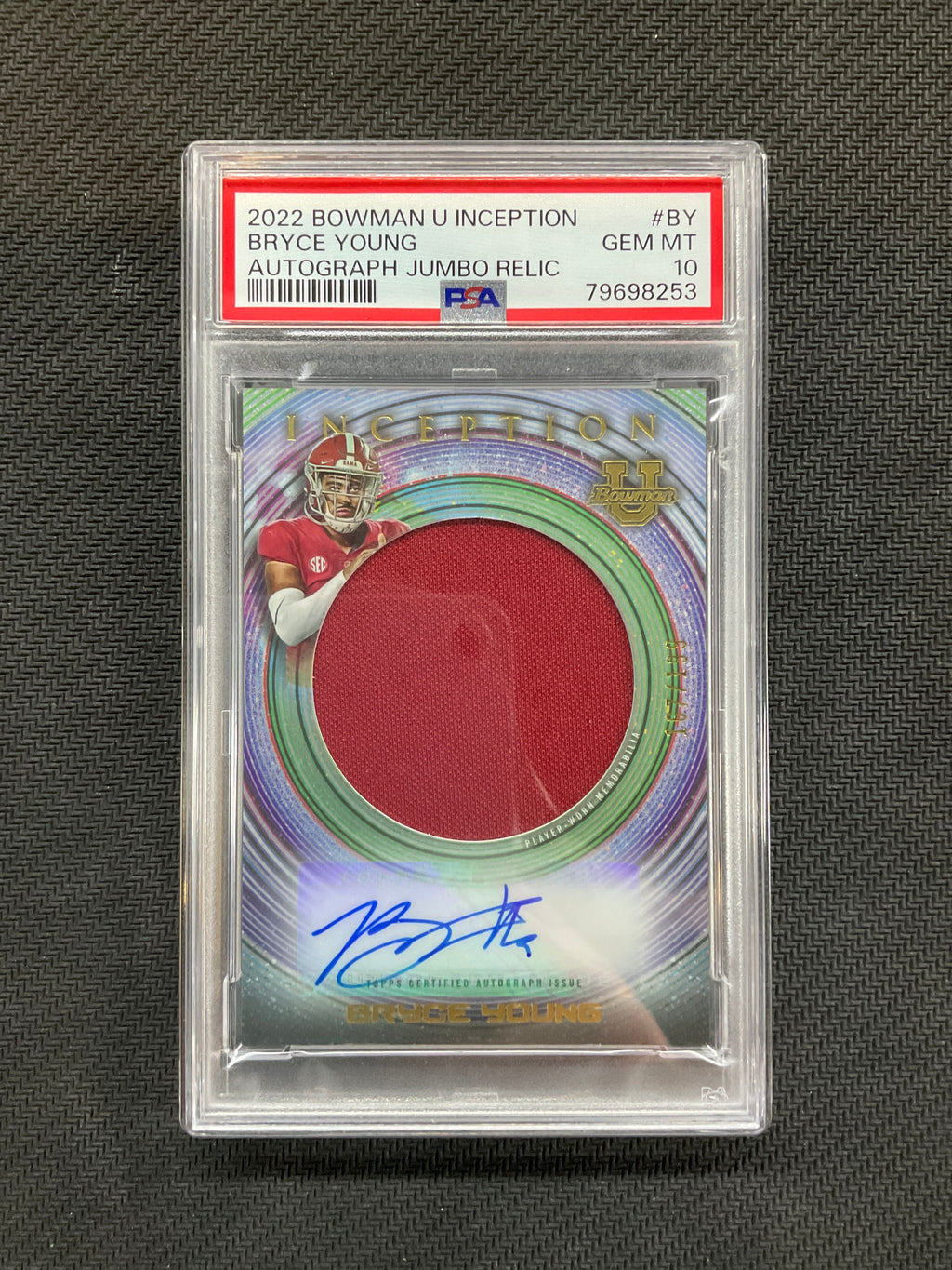 2022 Bowman U Inception Bryce Young Patch Auto /199 PSA 10 Alabama 253