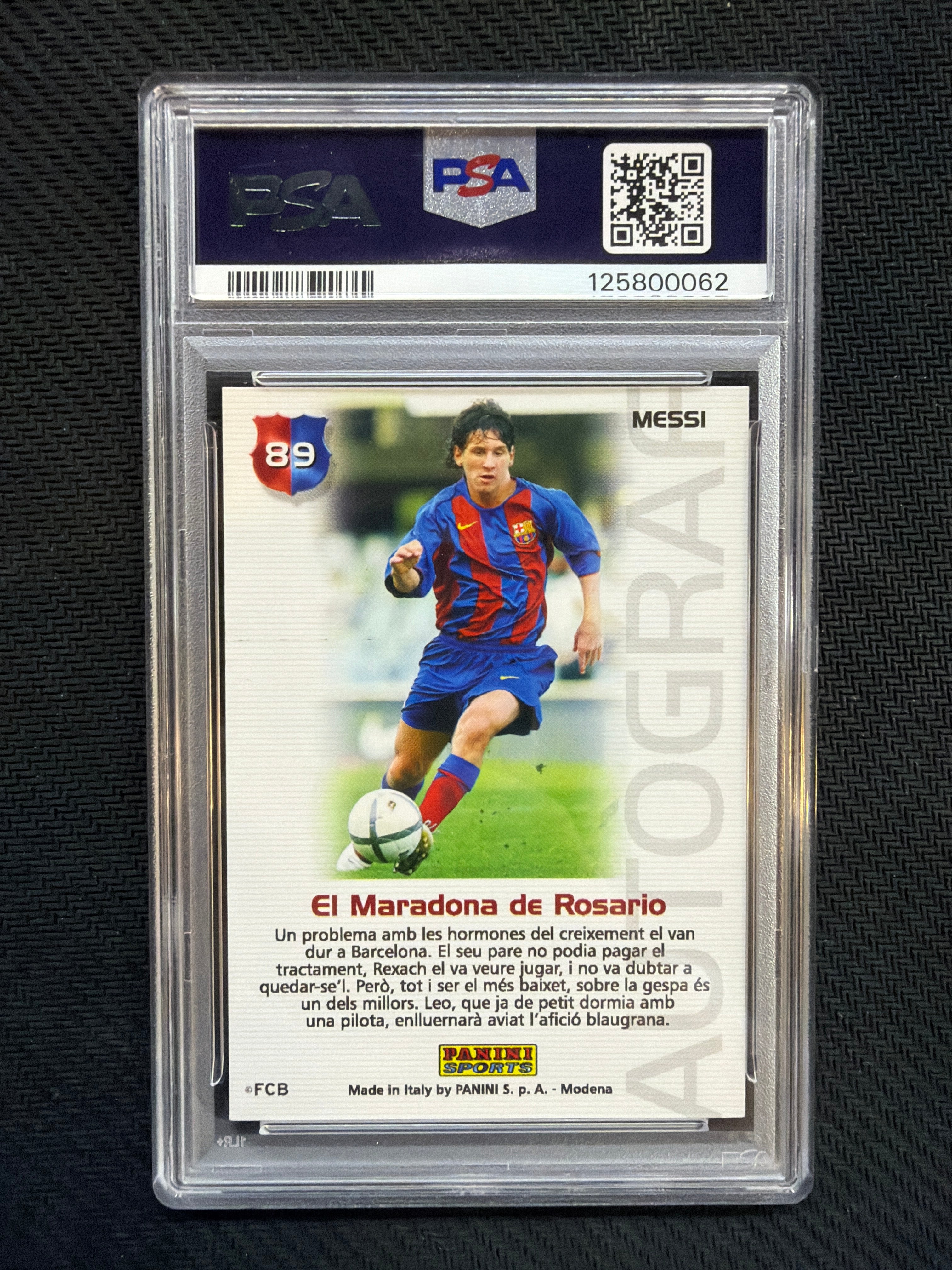 2004-05 Panini Sports Lionel Messi Mega Cracks Barca-Campio PSA 7