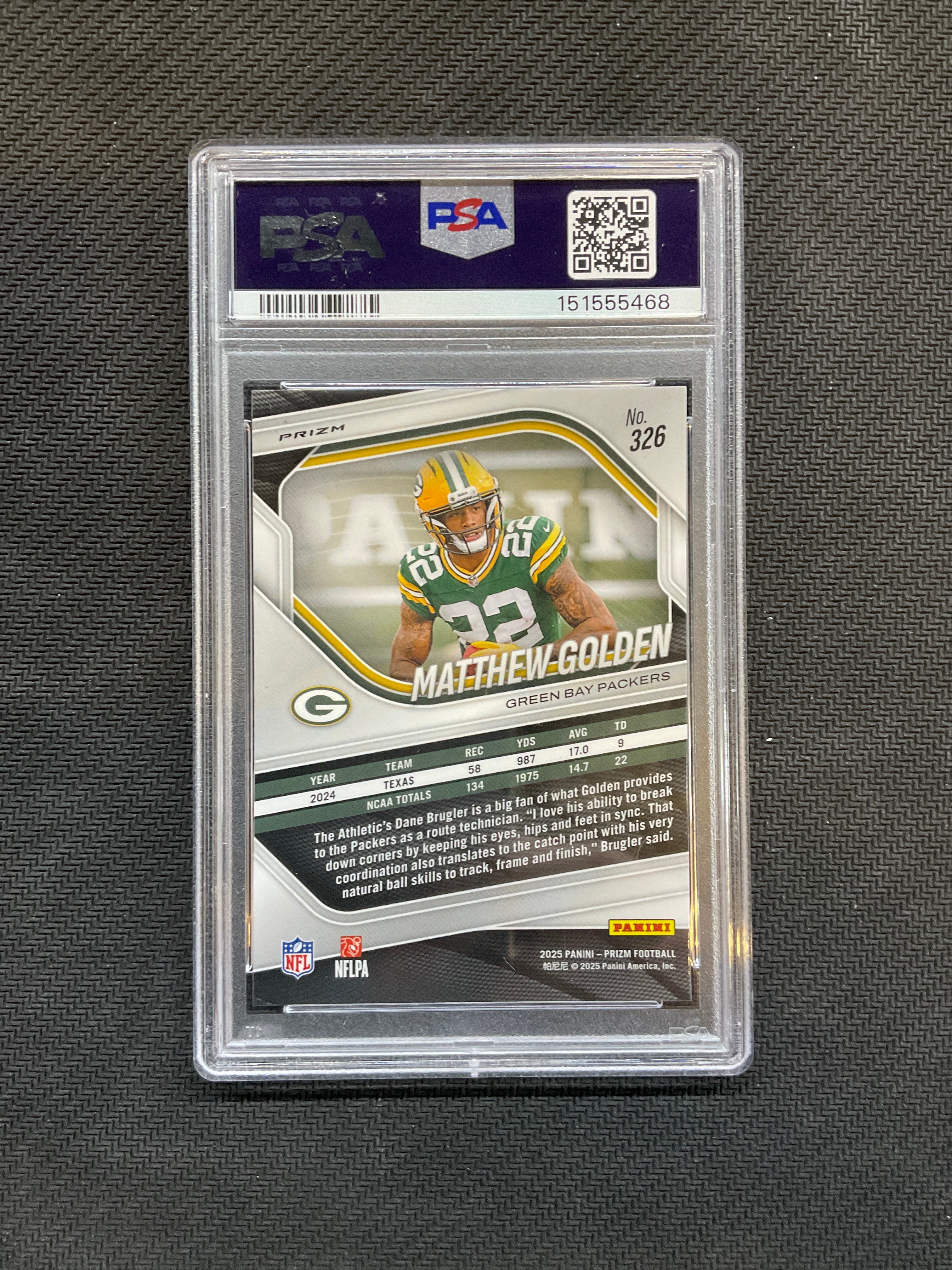 2025 Prizm Matthew Golden Rookie Silver PSA 9 468