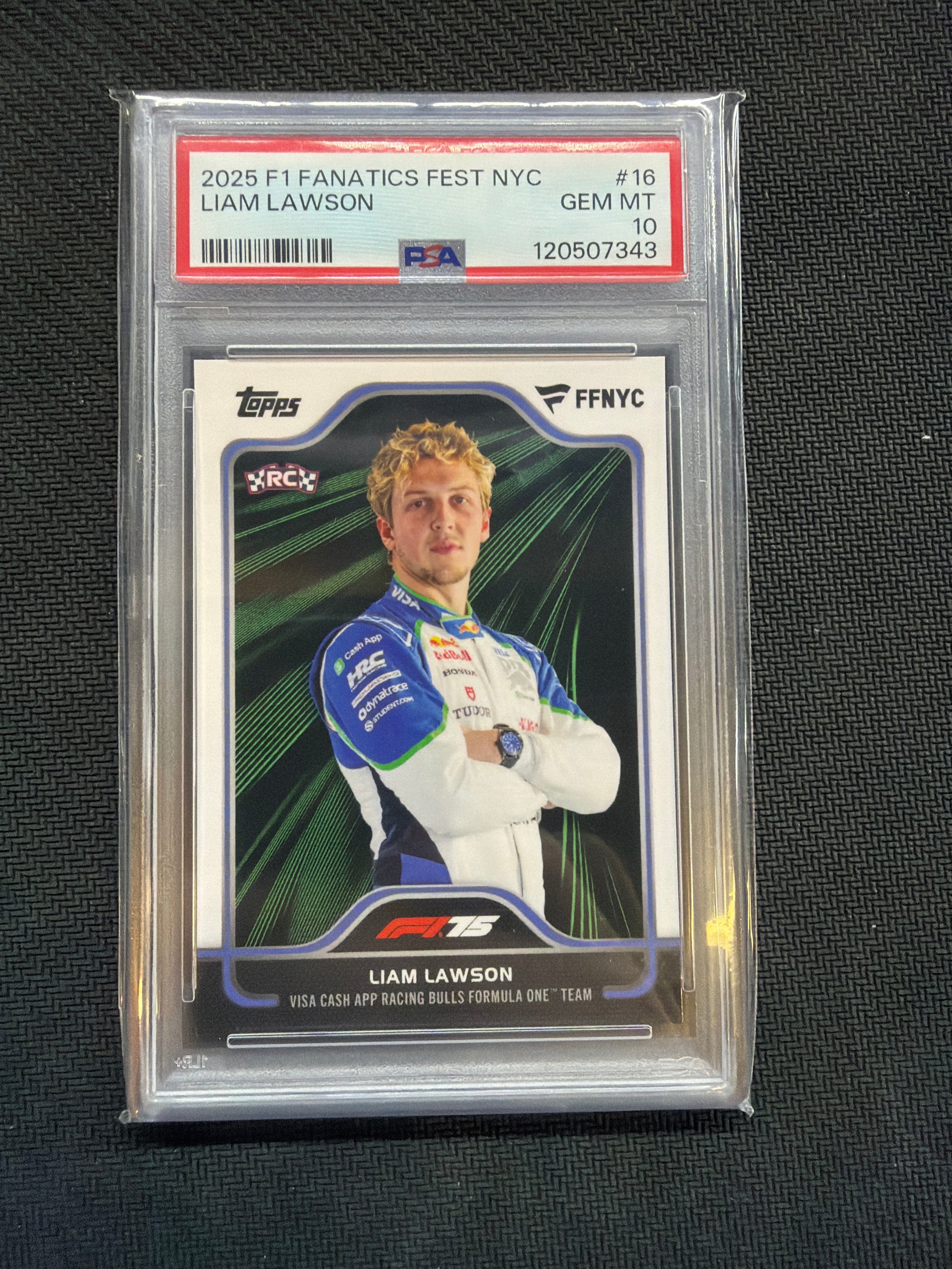 2025 Topps F1 Fanatics Fest Liam Lawson Rookie #16 PSA 10
