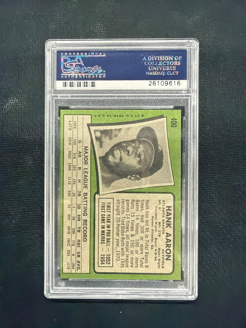 1971 Topps Hank Aaron PSA 7 Braves