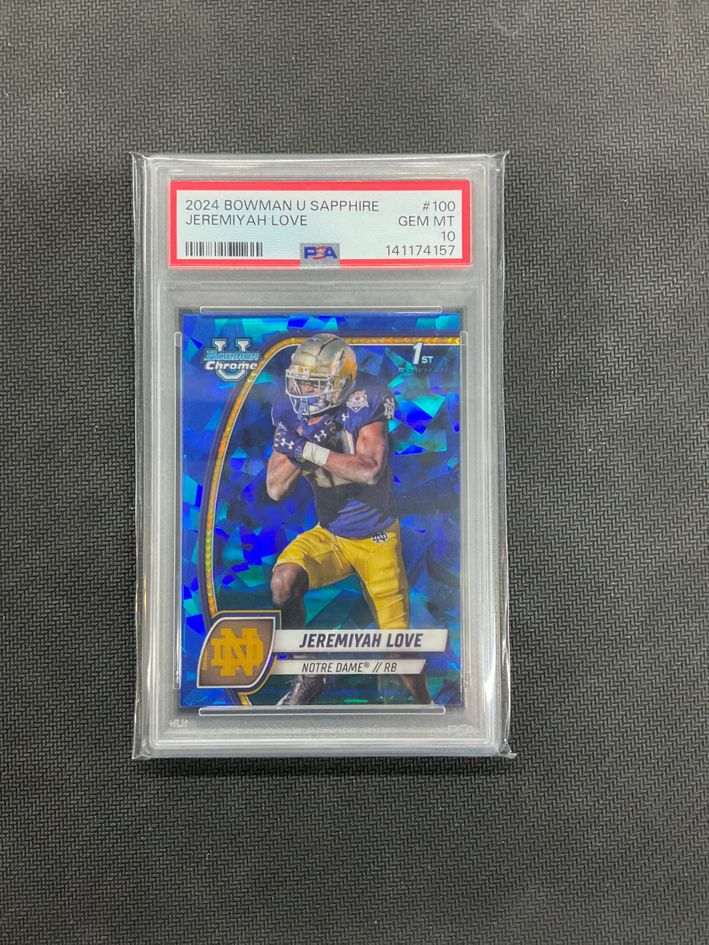 2024 Bowman U Sapphire Jeremiyah Love Rookie PSA 10