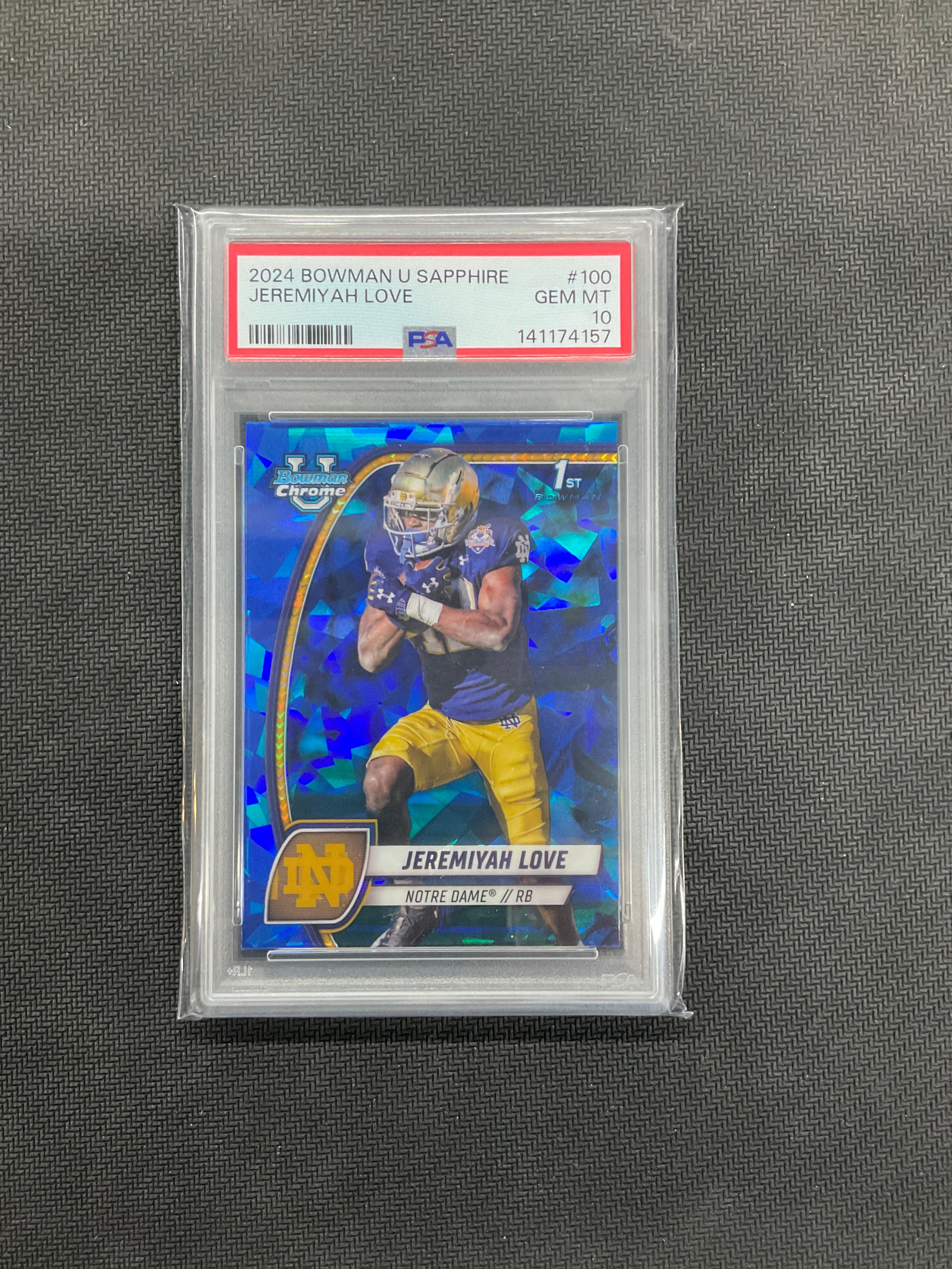 2024 Bowman U Sapphire Jeremiyah Love Rookie PSA 10