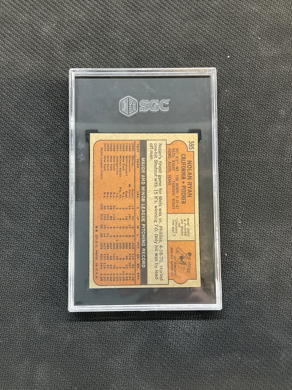 1972 Topps #595 Nolan Ryan SGC 5 Angels