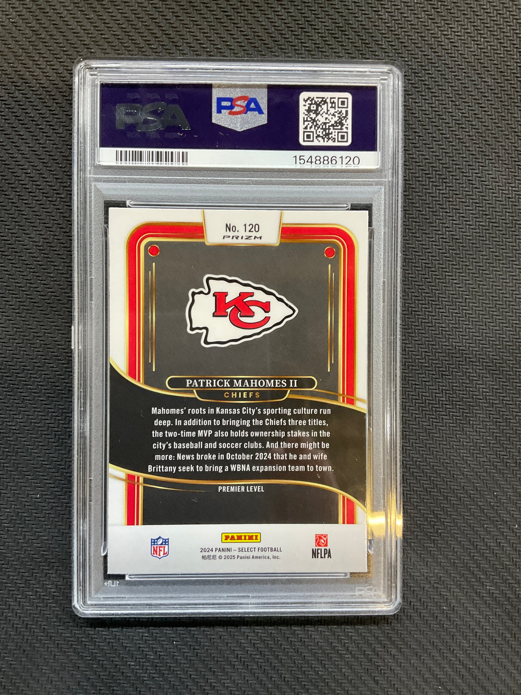 2023 Select Patrick Mahomes Black Gold Shock PSA 10