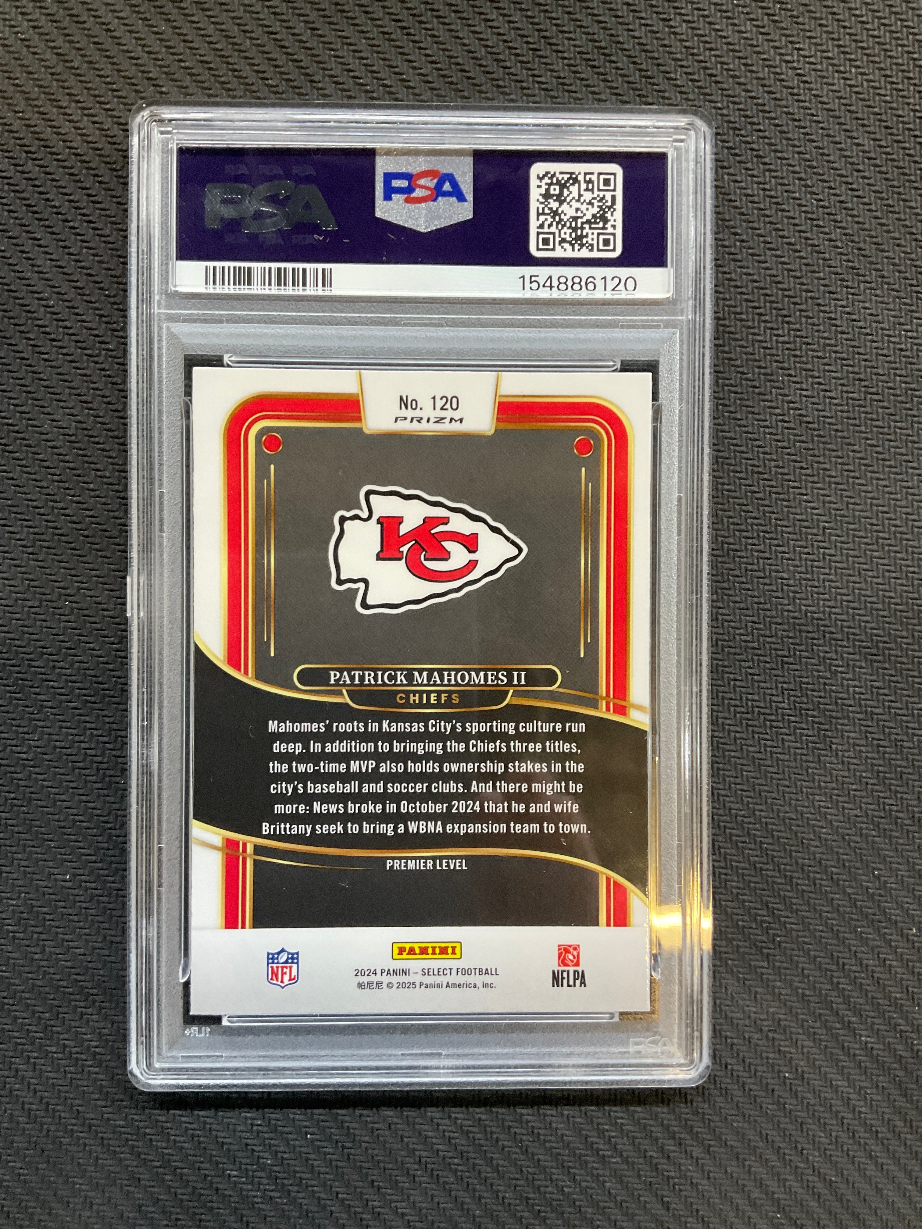 2023 Select Patrick Mahomes Black Gold Shock PSA 10