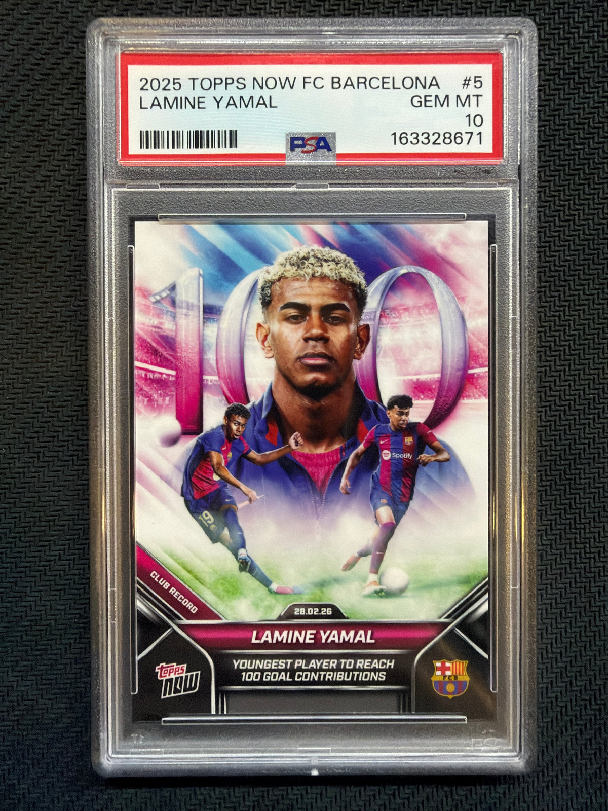 2025 Topps Now FC Barcelona Lamine Yamal #5 PSA 10 671