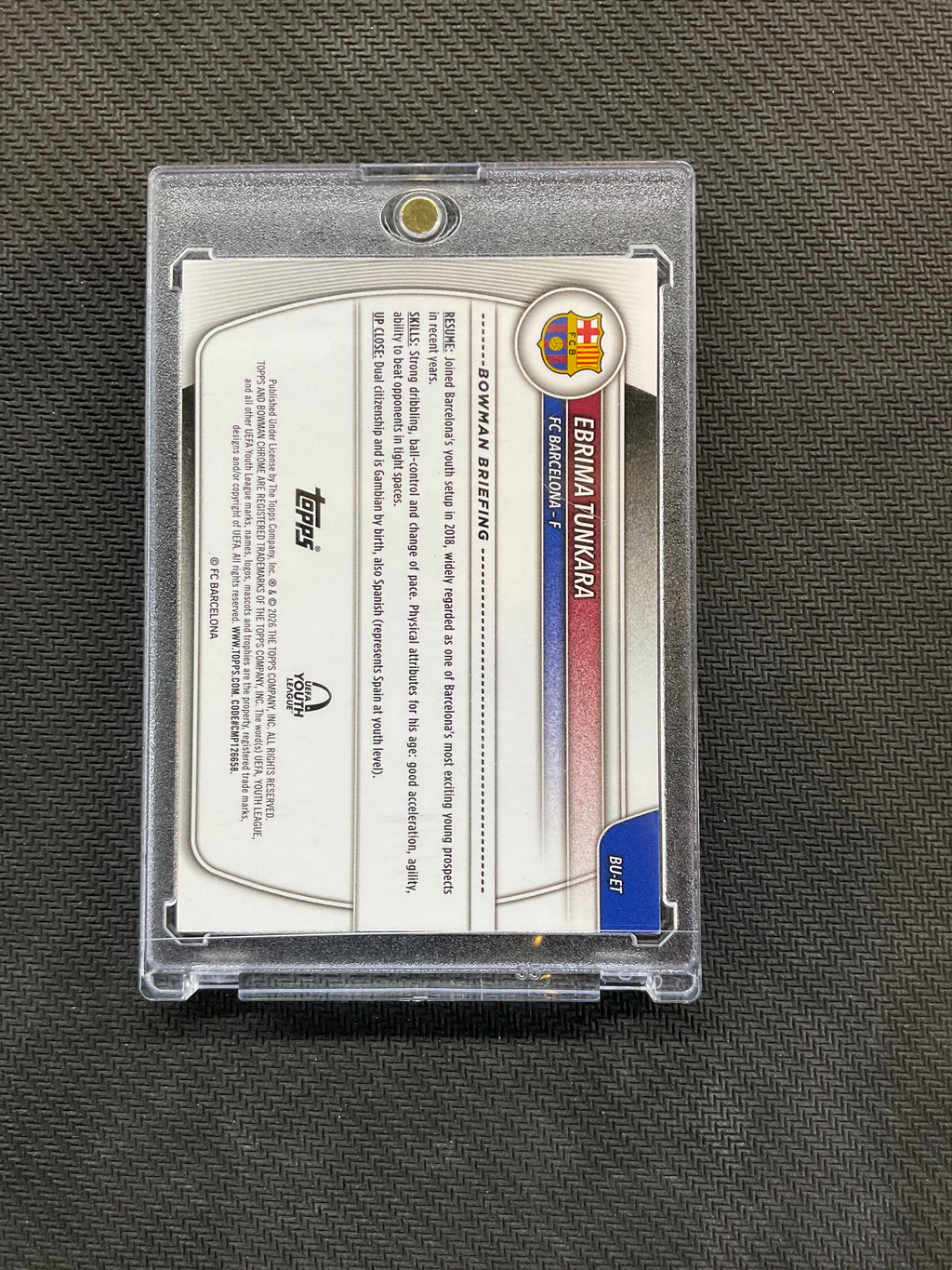 2026 Topps UEFA Bowman Ebrima Tunkara Teal Aqua /199 Barcelona 1st