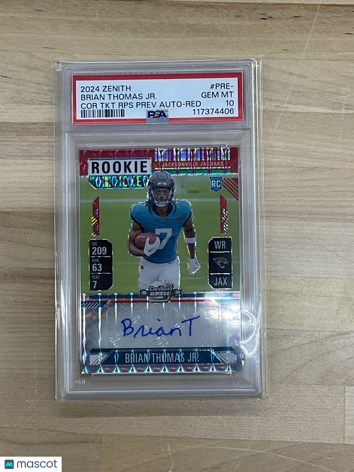 2024 Panini Contenders Optic Rookie Ticket RPS Brian Thomas JR. Red PSA 10