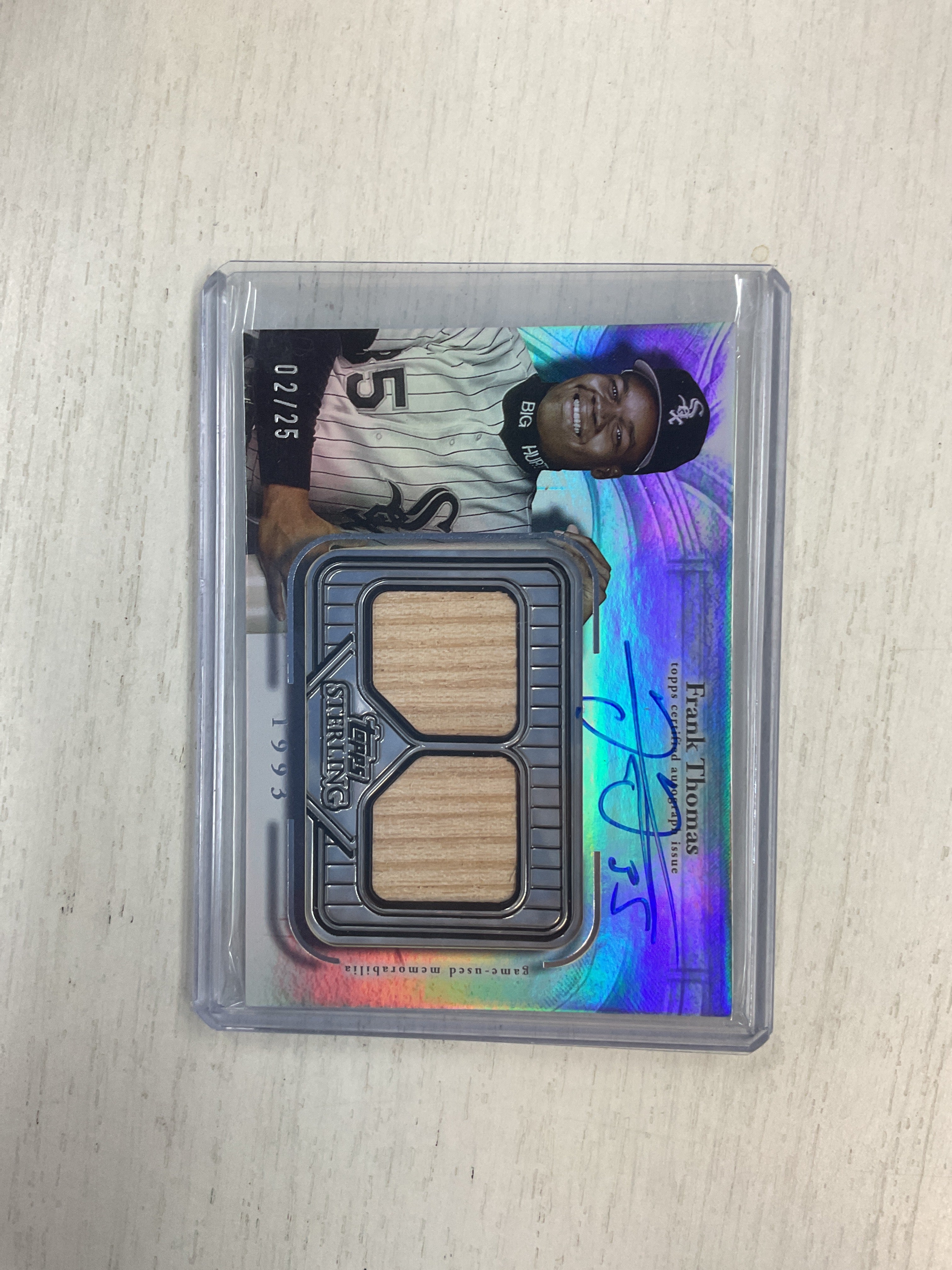 2025 Topps Sterling Frank Thomas Patch Auto /25 White Sox