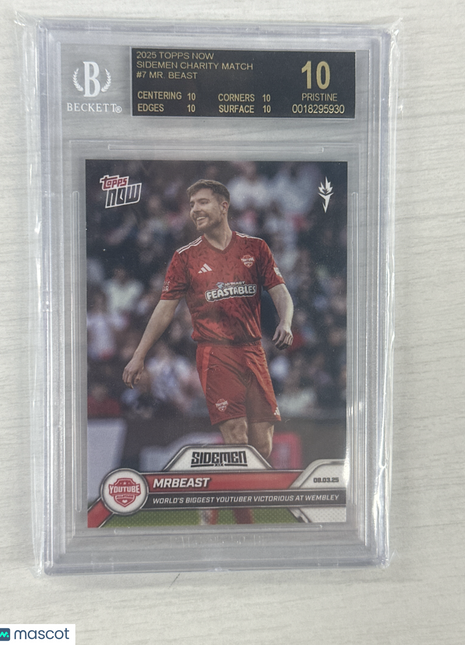 2025 Topps Now Sidemen Charity Match Mr. Beast #7 BGS 10