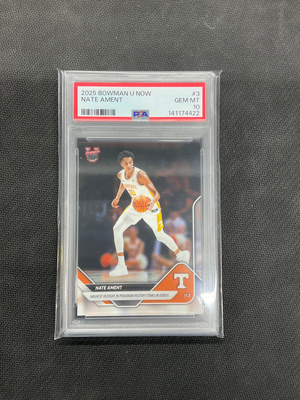2025 Bowman U Now Nate Ament Rookie #3 PSA 10 Tennessee 422