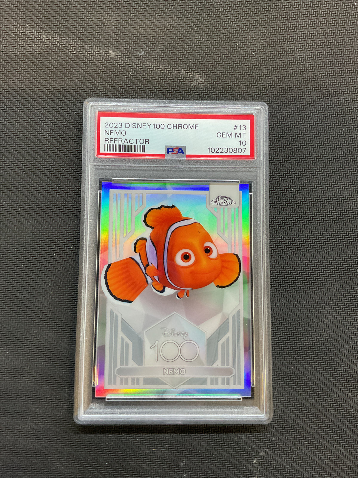 2023 Topps Chrome Disney 100 Nemo Refractor PSA 10