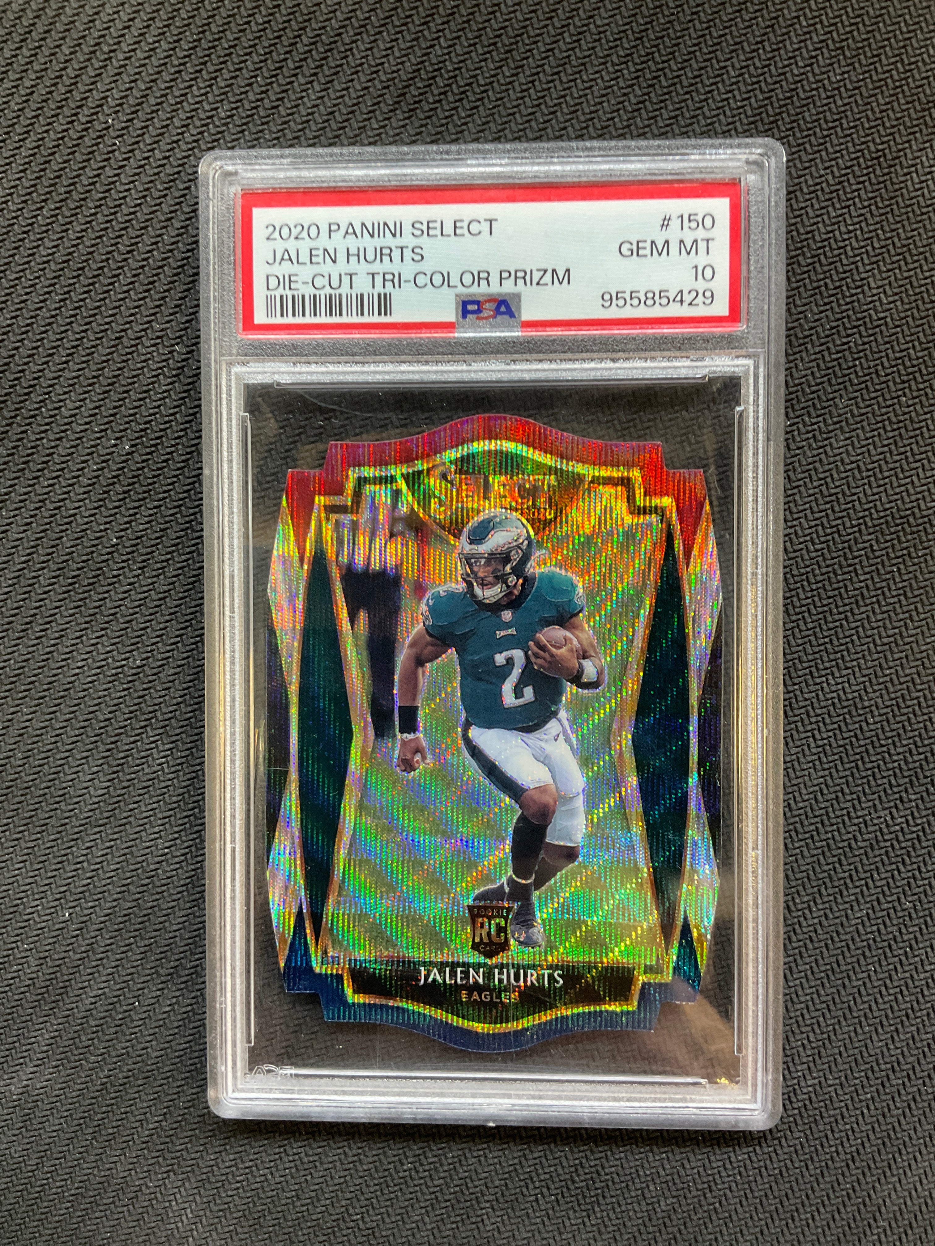 2020 Select Jalen Hurts Die Cut Tri Color Prizm PSA 10 Eagles