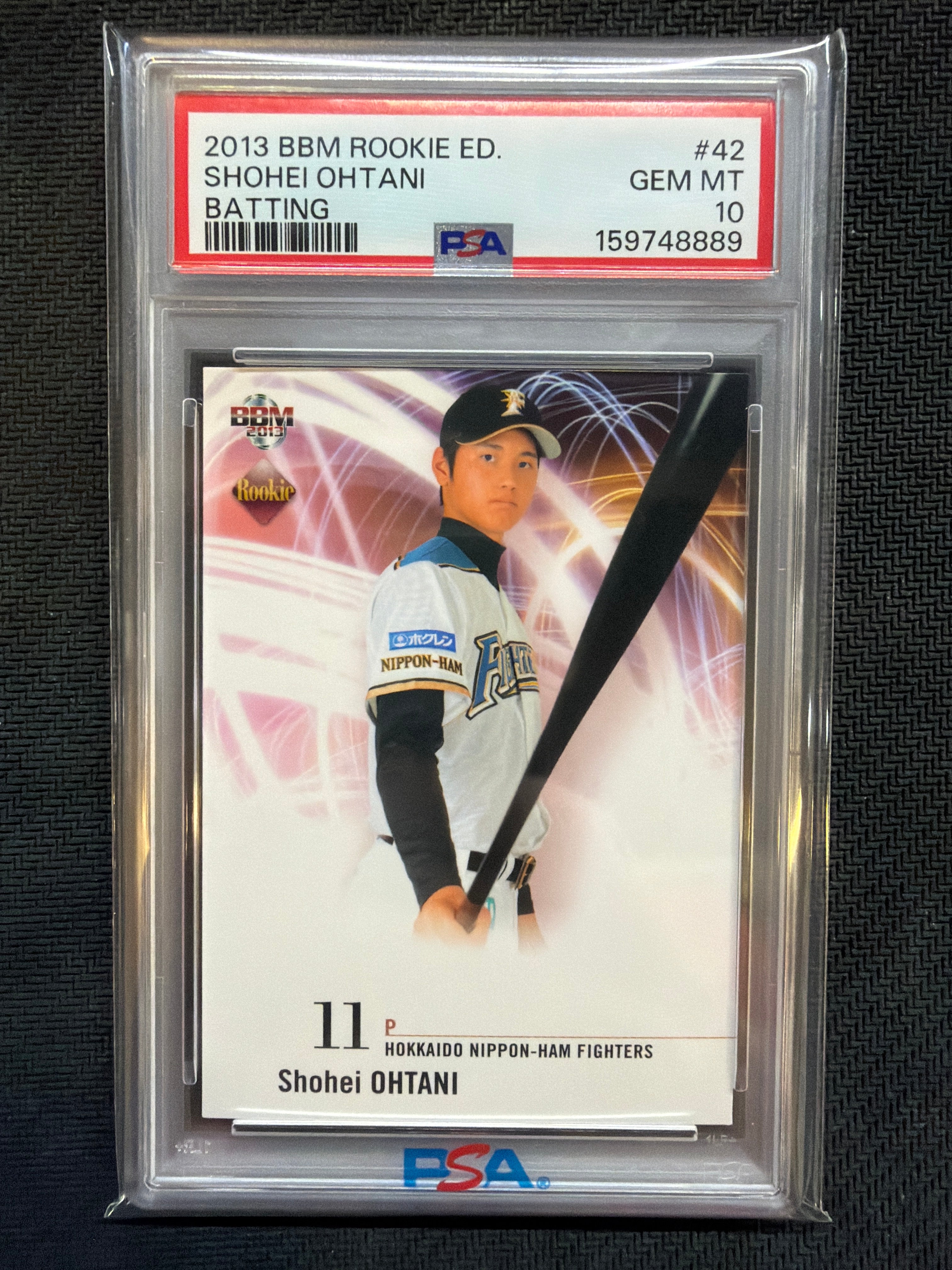 2013 BBM Rookie Edition Shohei Ohtani Batting #42 PSA 10 889