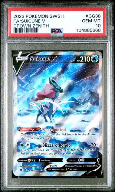 2023 Pokemon Crown Zenith Suicune V GG38 PSA 10