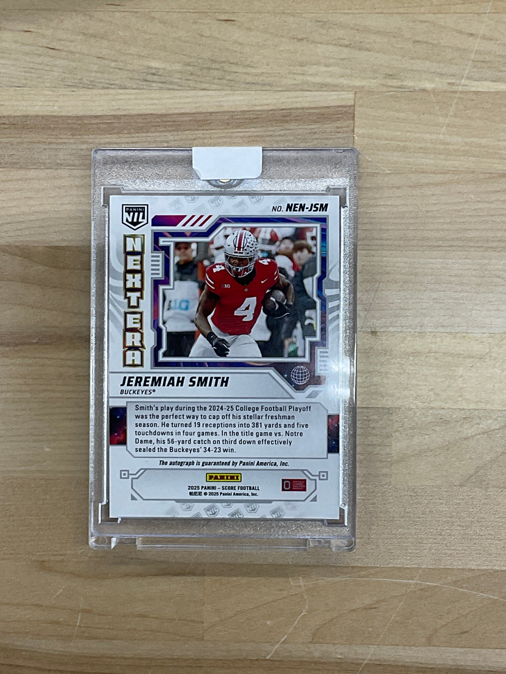 2025 Score Jeremiah Smith Rookie Auto NIL Ohio State