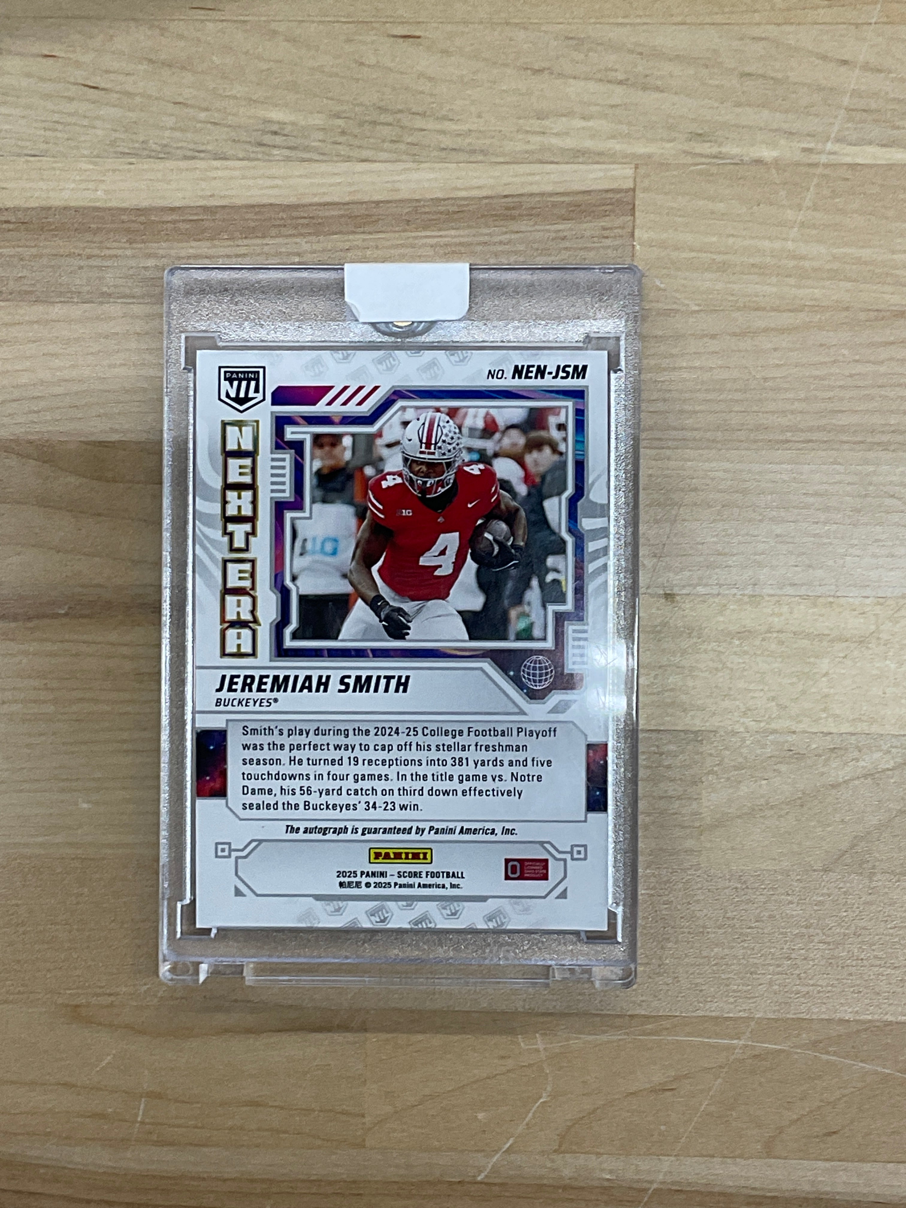 2025 Score Jeremiah Smith Rookie Auto NIL Ohio State