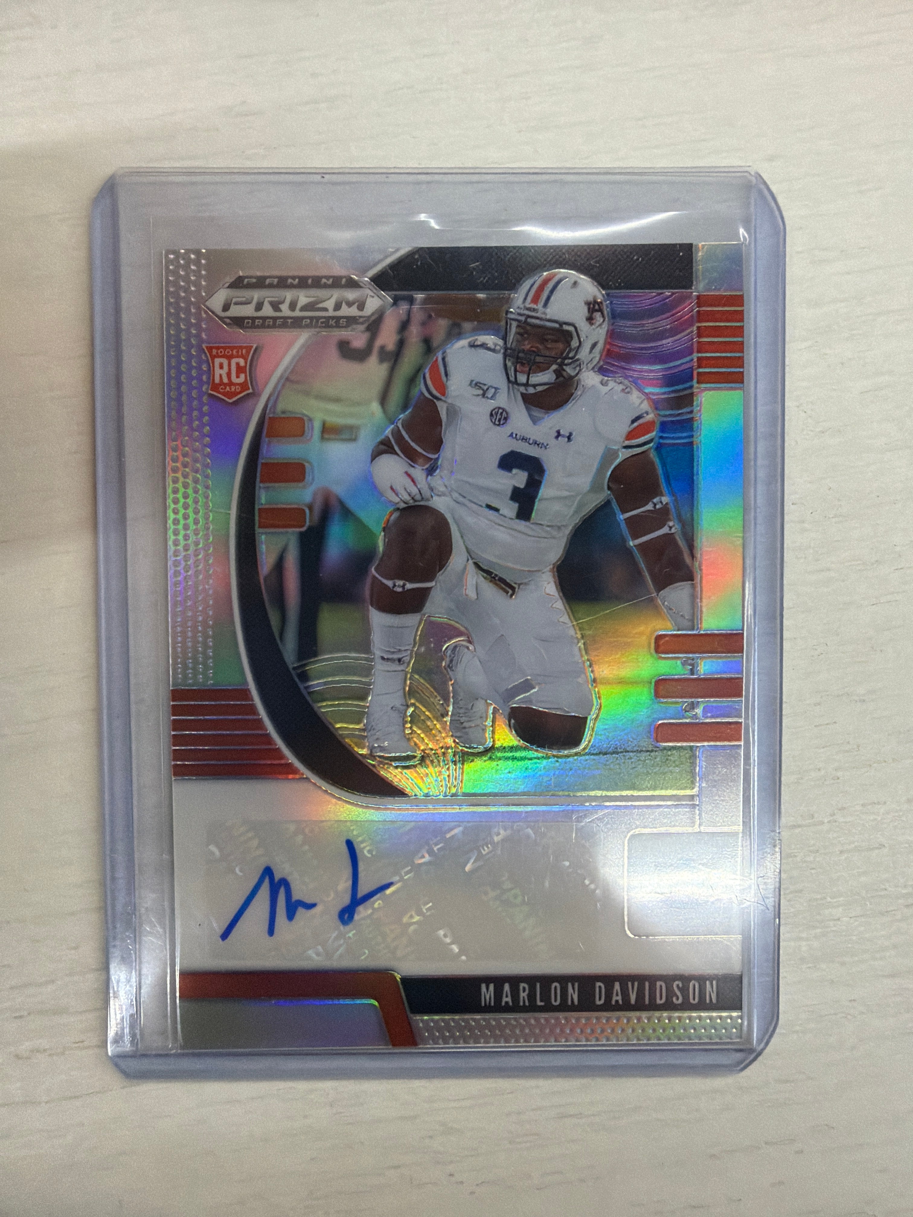 2020 Prizm Draft Picks Marlin Davidson Rookie Auto Auburn