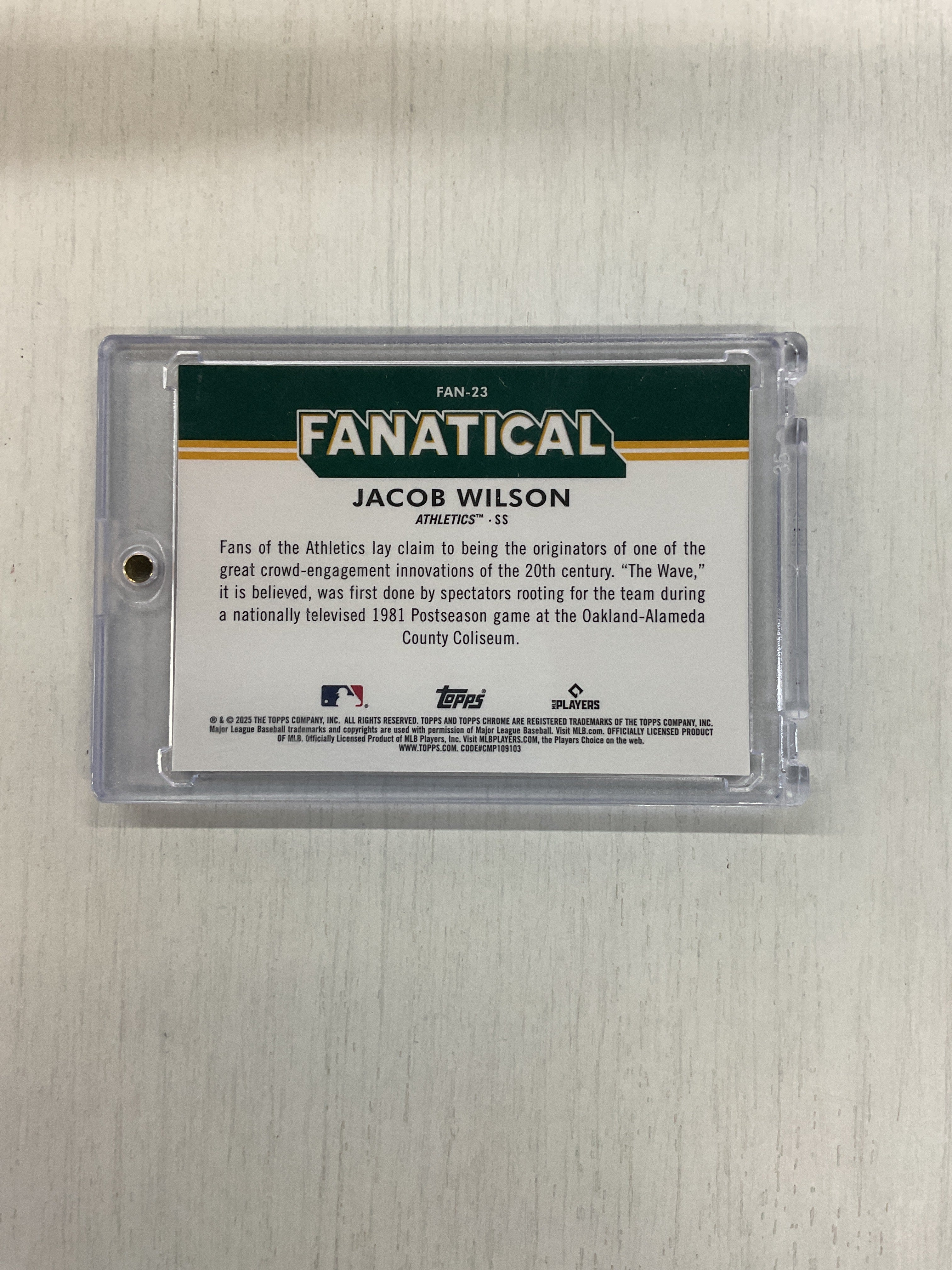 2025 Topps Chrome Jacob Wilson Fanatical