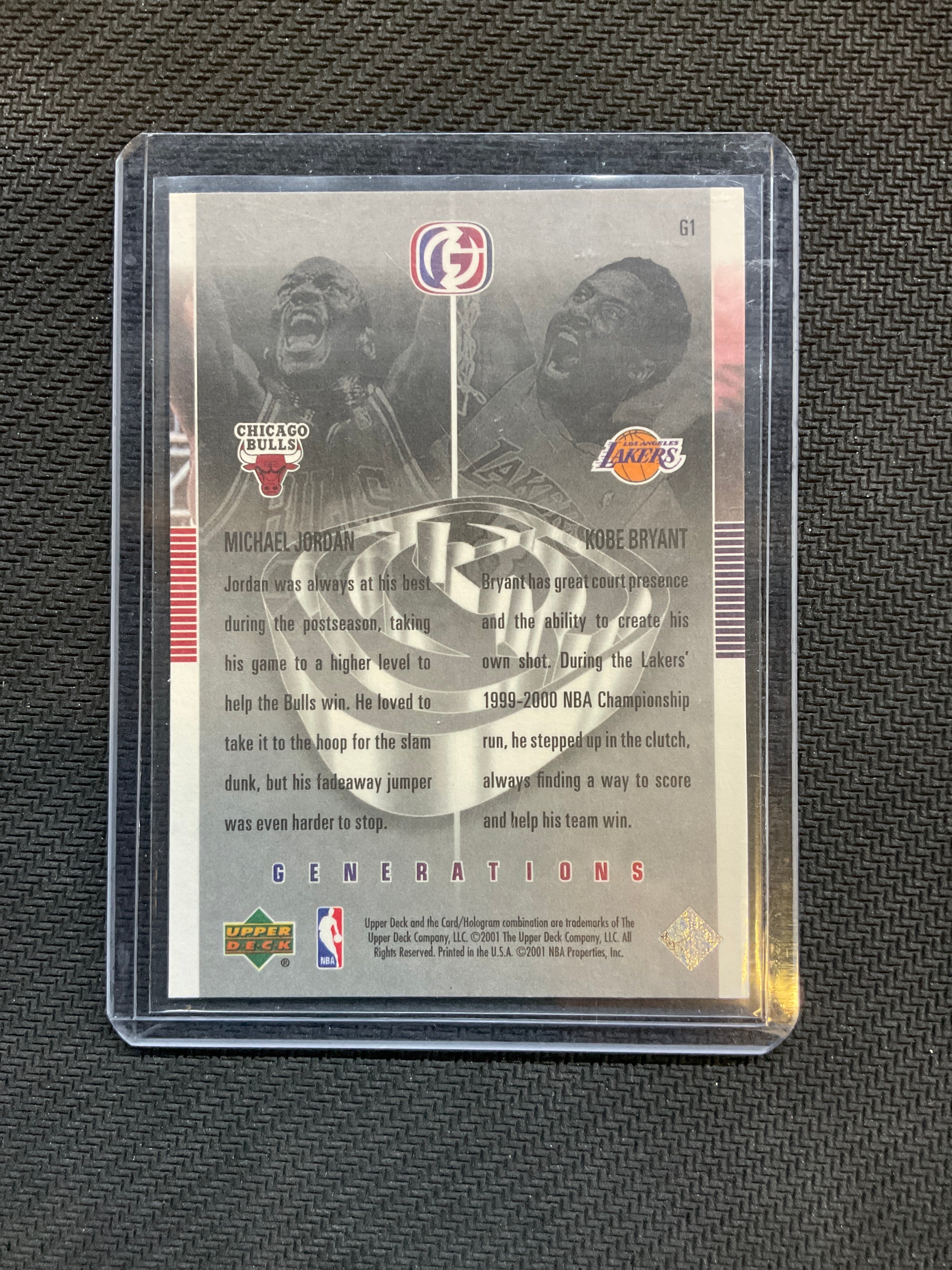 2000 Upper Deck Legends Michael Jordan Kobe Bryant Generations #G1