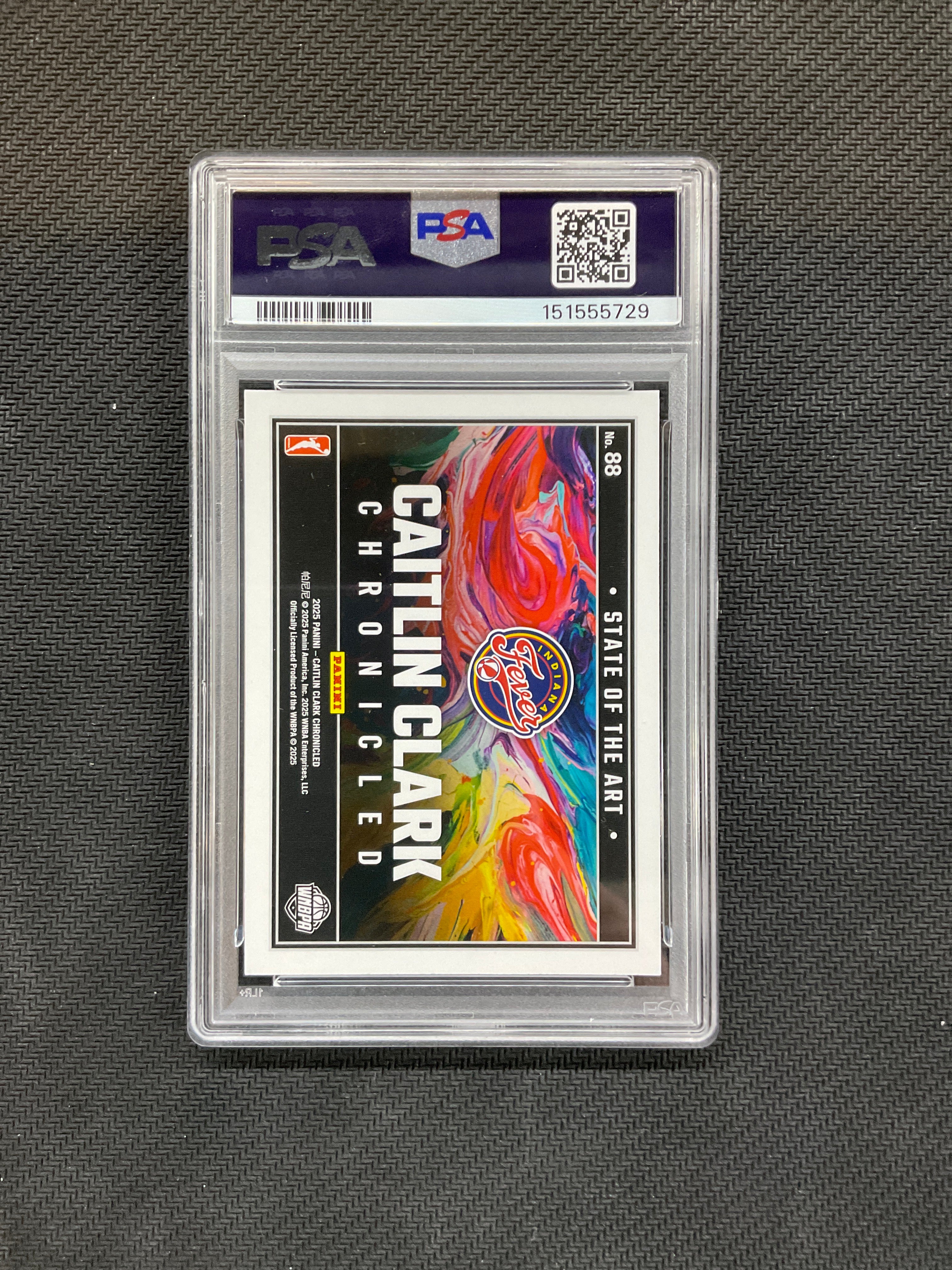 2025 Panini Caitlin Clark Chronicles Holo #88 State Of Art PSA 10 729