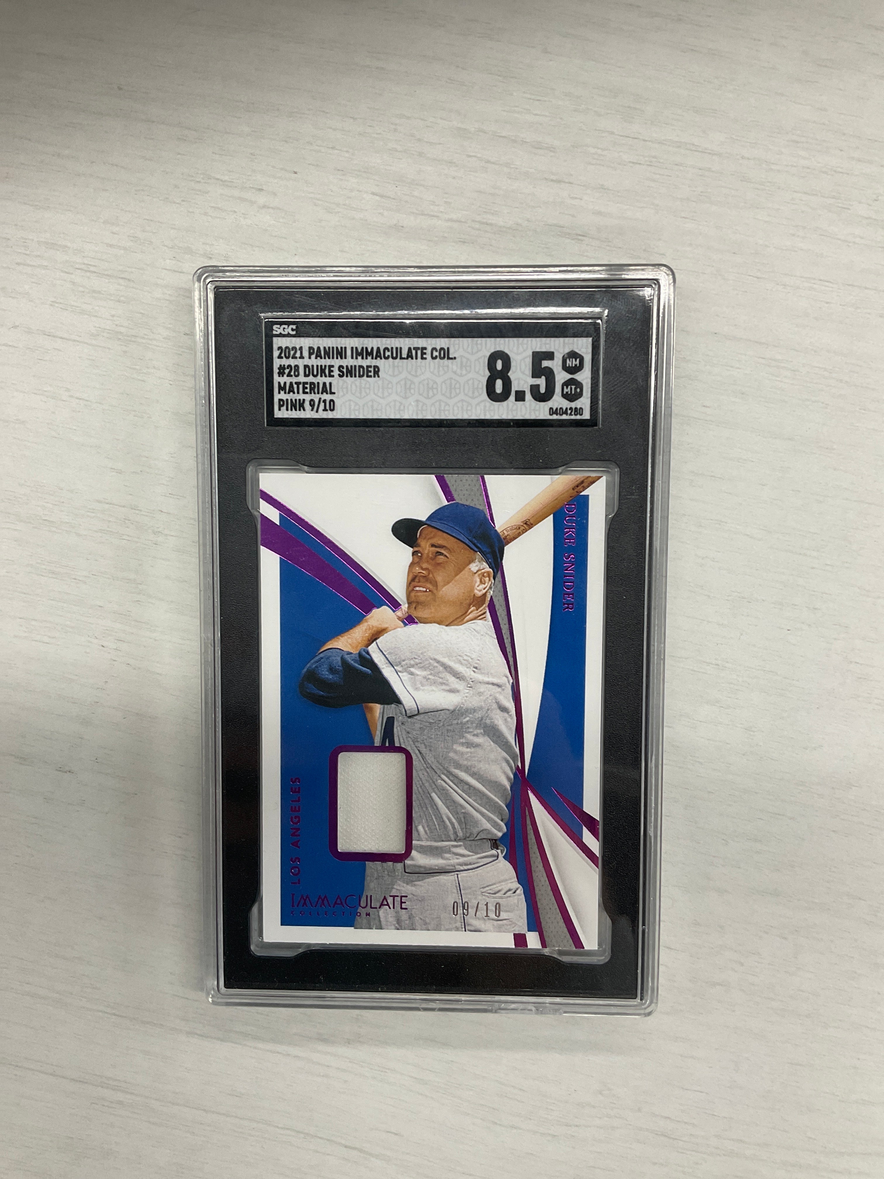 2021 Immaculate Duke Snider Pink PAtch /10 SGC 8.5