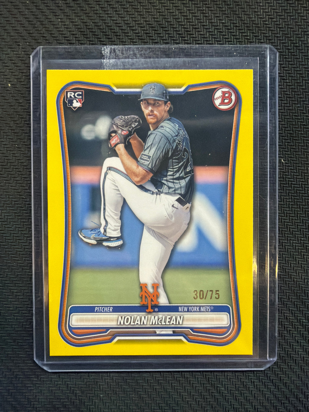 2026 Bowman Paper Nolan Mclean Rookie Yellow /75 Mets