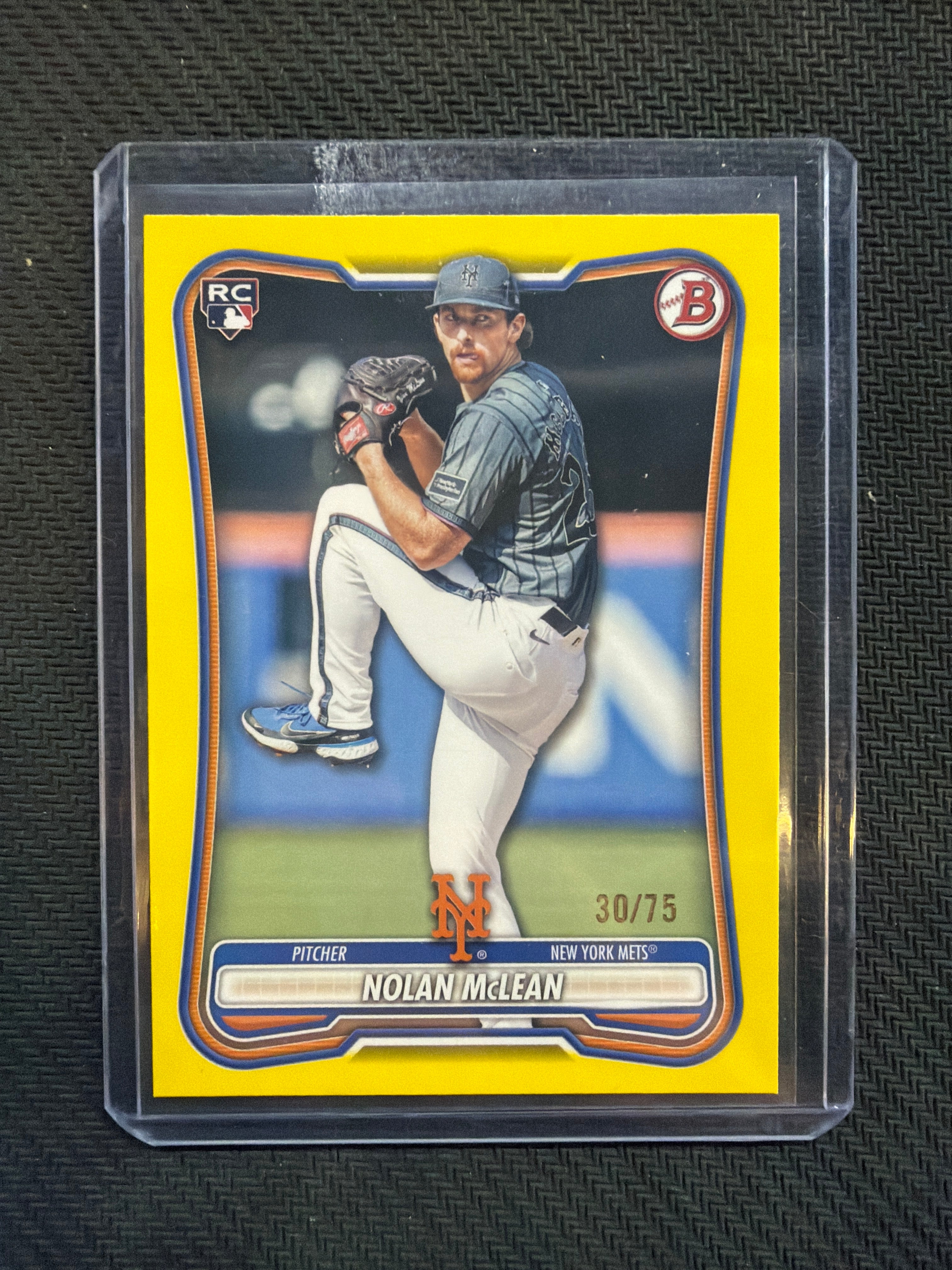 2026 Bowman Paper Nolan Mclean Rookie Yellow /75 Mets