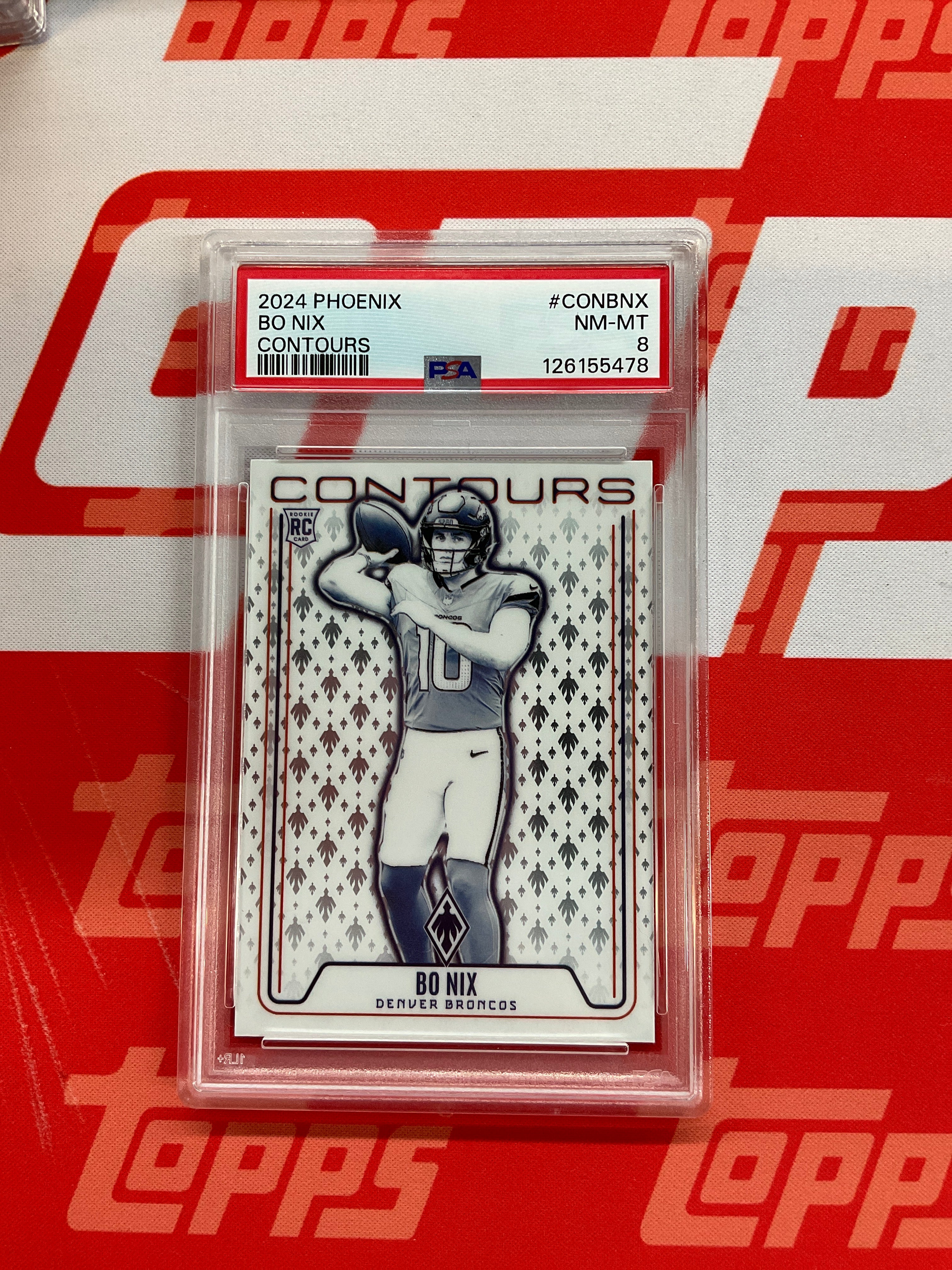 2024 Phoenix Bo Nix Rookie Contours PSA 8 Rookie