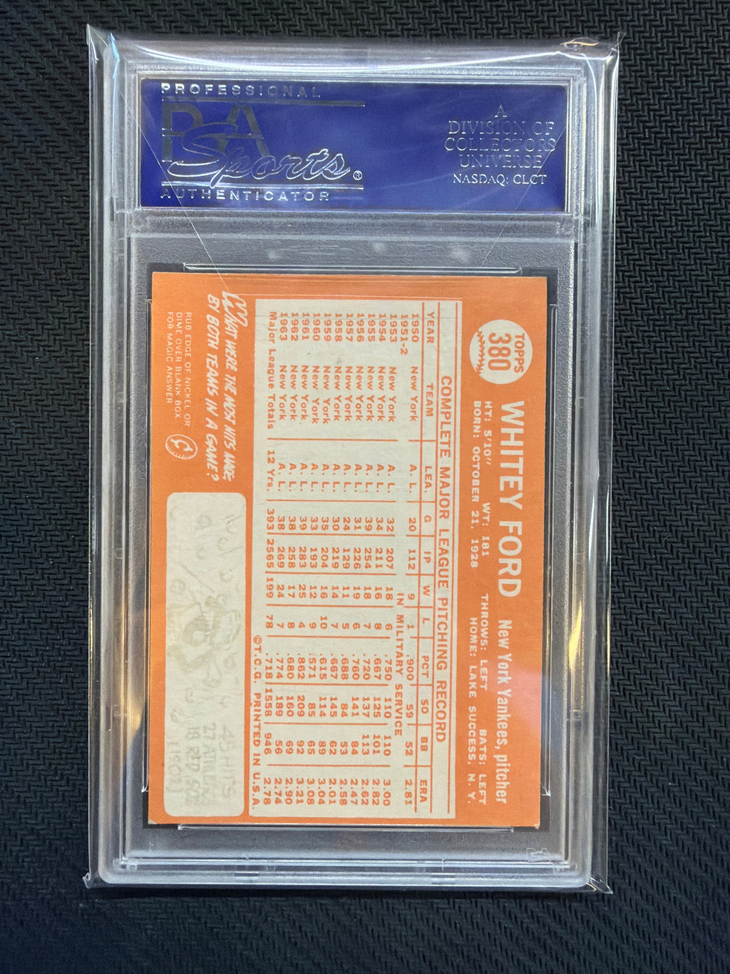 1964 Topps Whitey Ford #380 PSA 6 Yankees