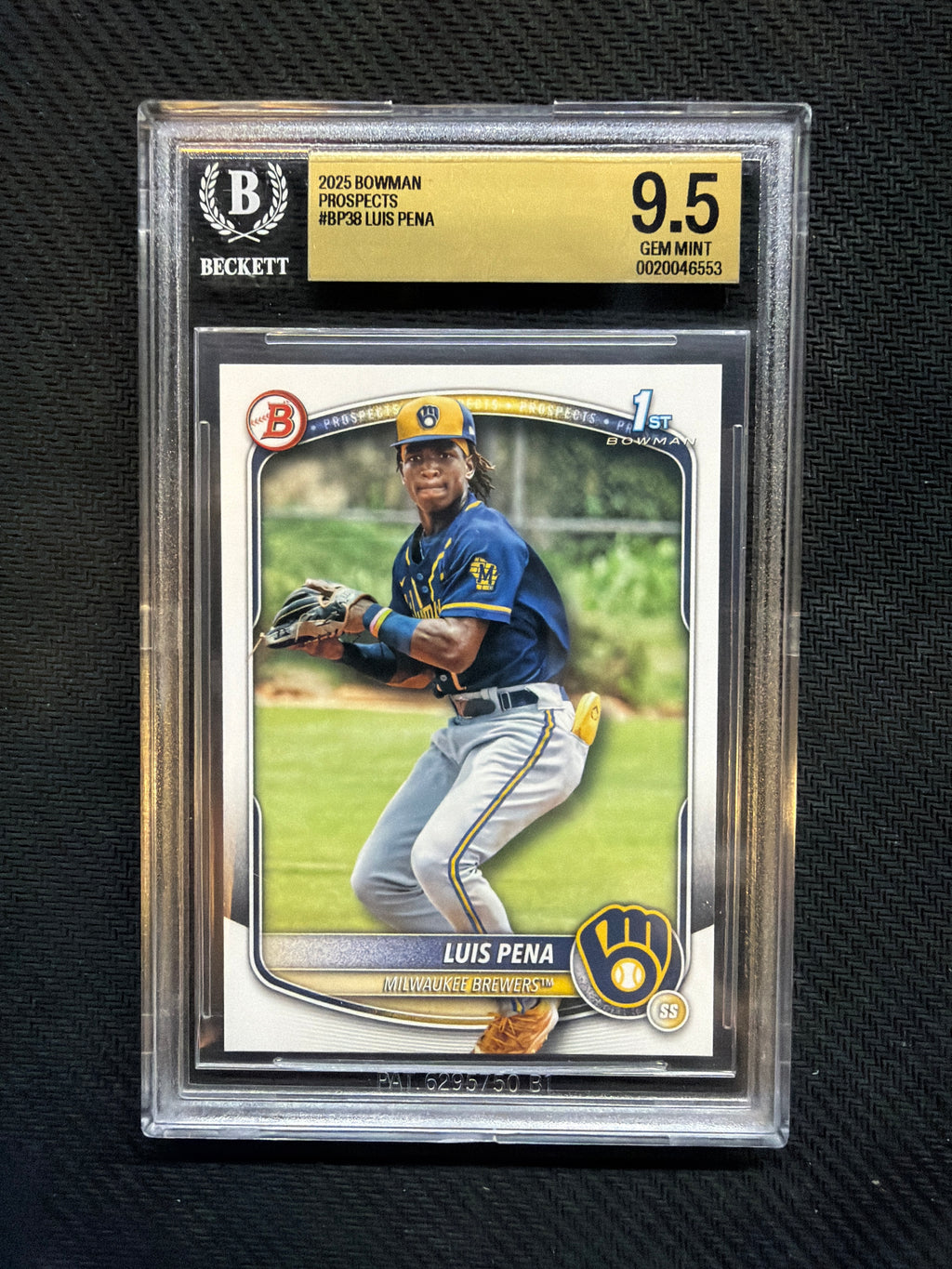 2025 Bowman Luis Pena Prospects BGS 9.5 Brewers