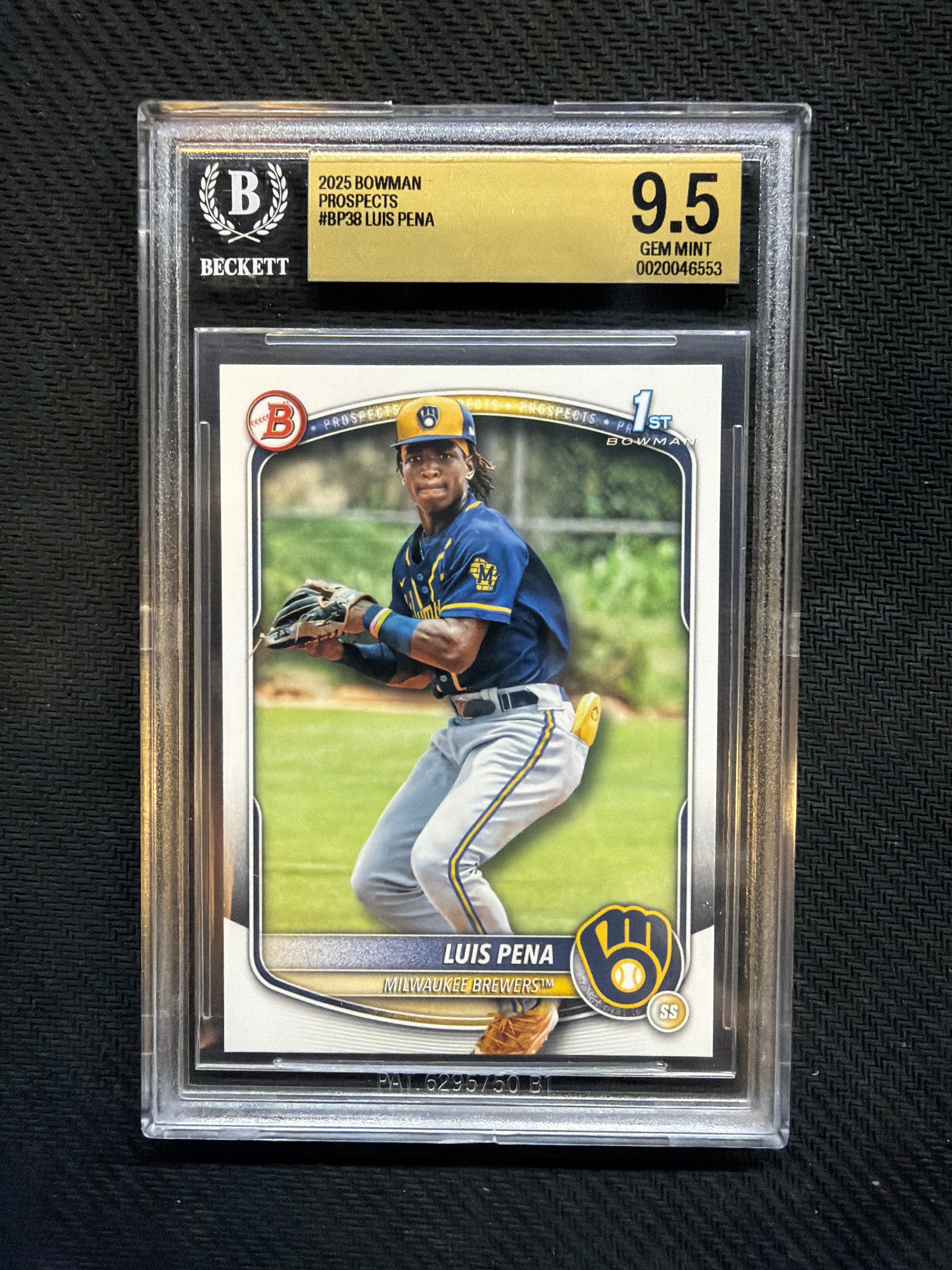 2025 Bowman Luis Pena Prospects BGS 9.5 Brewers