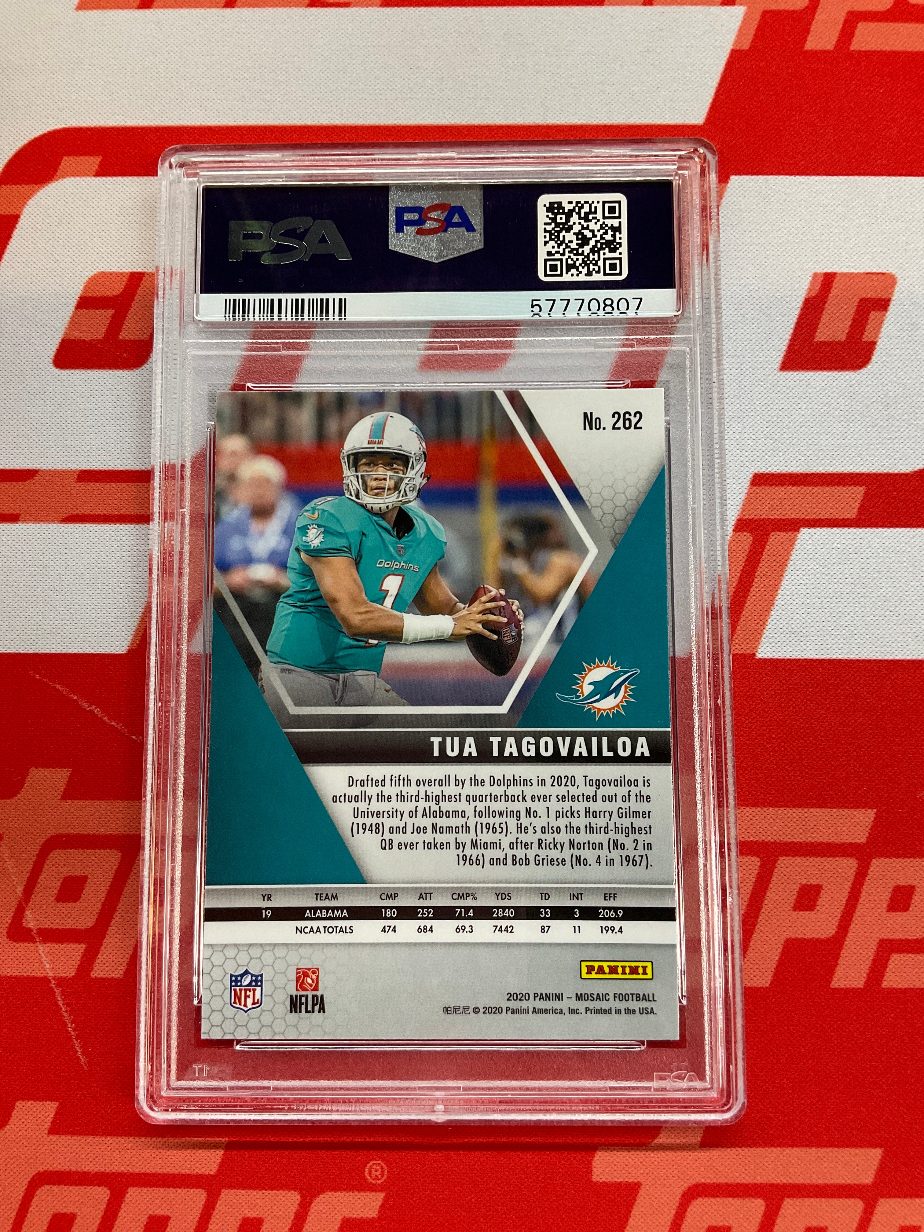 2020 Mosaic Tua Tagovailoa Rookie NFL Debut PSA 10