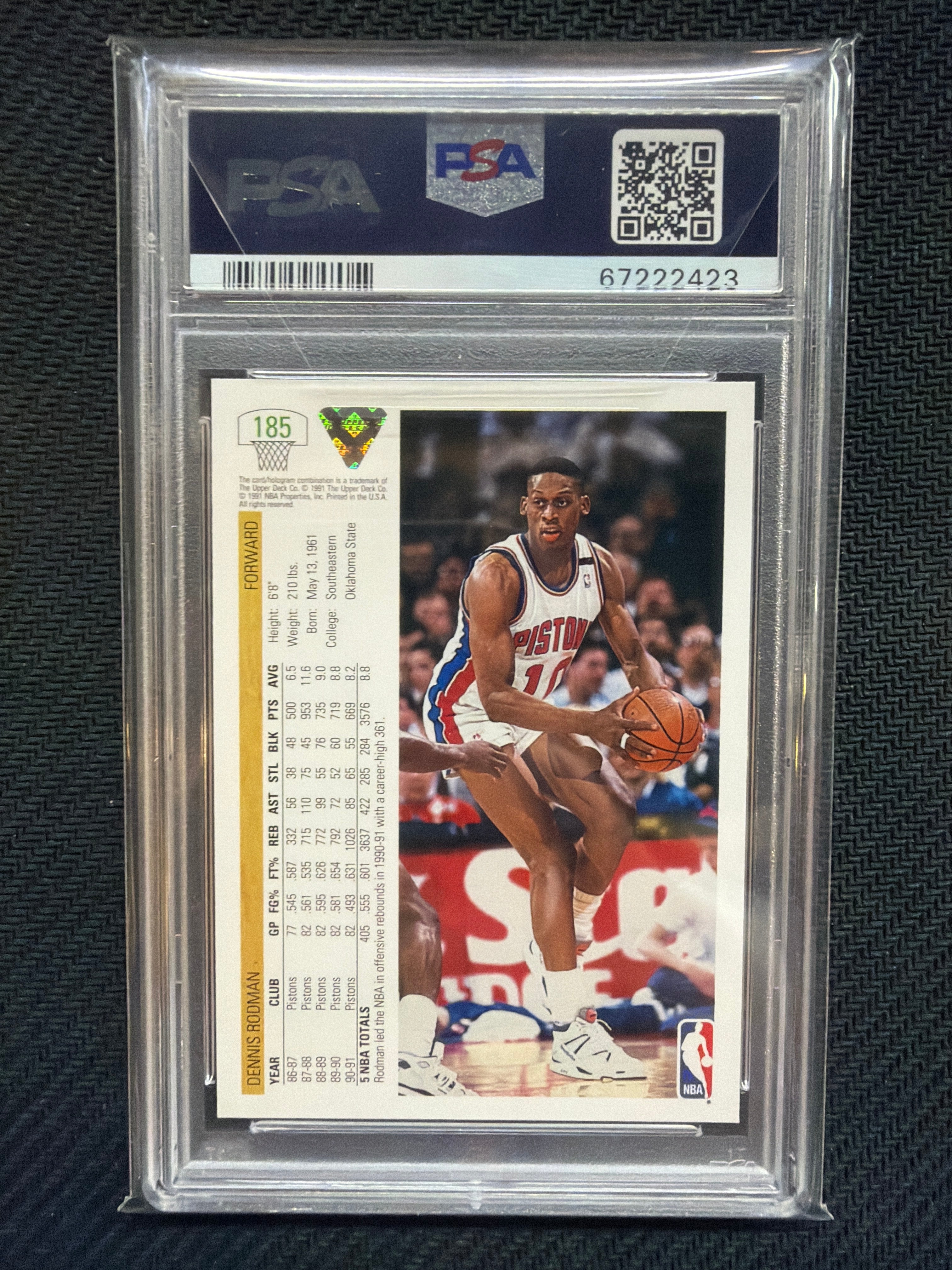 1991 Upper Deck Dennis Rodman #185 PSA 10 Pistons