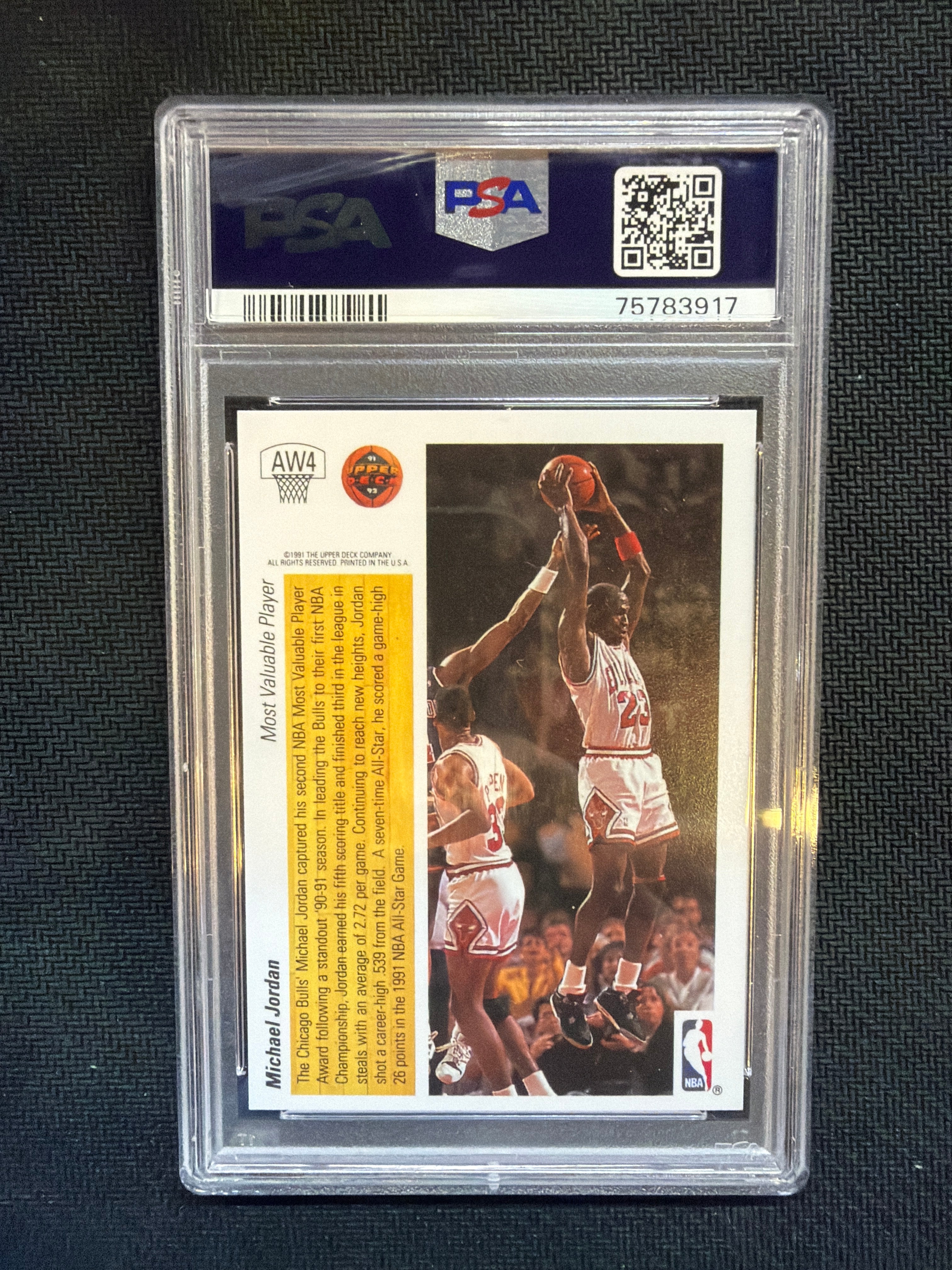 1991 Upper Deck Award Winner Michael Jordan Holograms PSA 9 Bulls