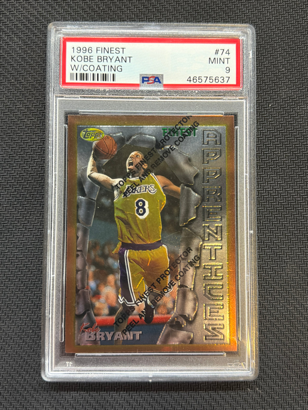 1996 Topps Finest Kobe Bryant Rookie W/Coating #74 PSA 9 637