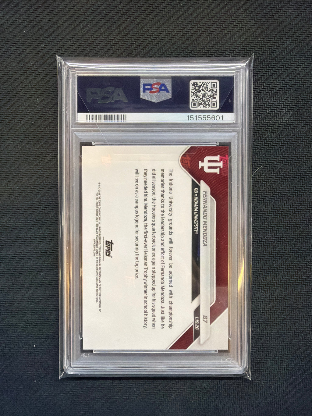 2025 Bowman U Now Fernando Mendoza PSA 10 601