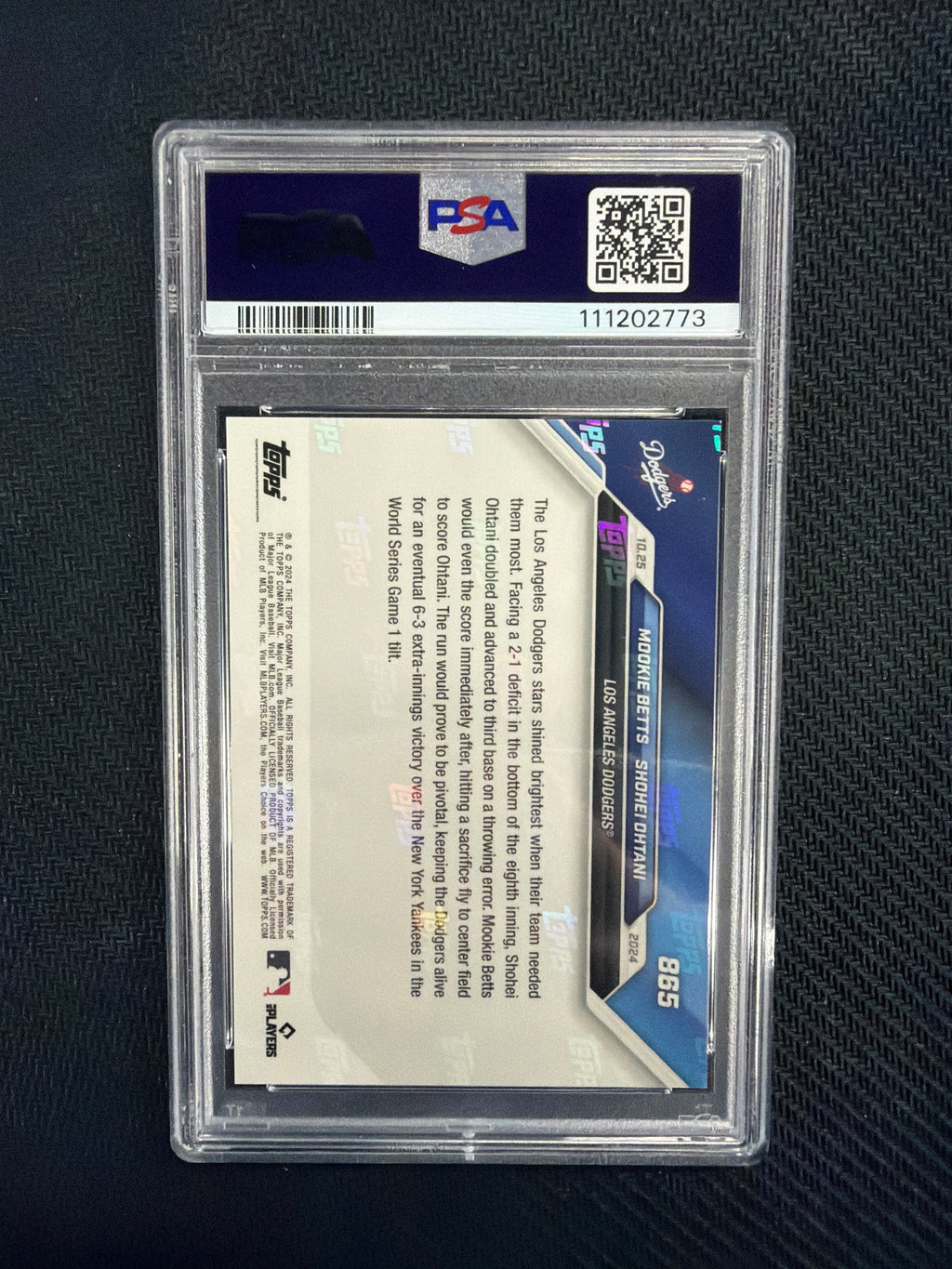 2024 Topps Now Mookie Betts Shohei Ohtani PSA 10 Dodgers
