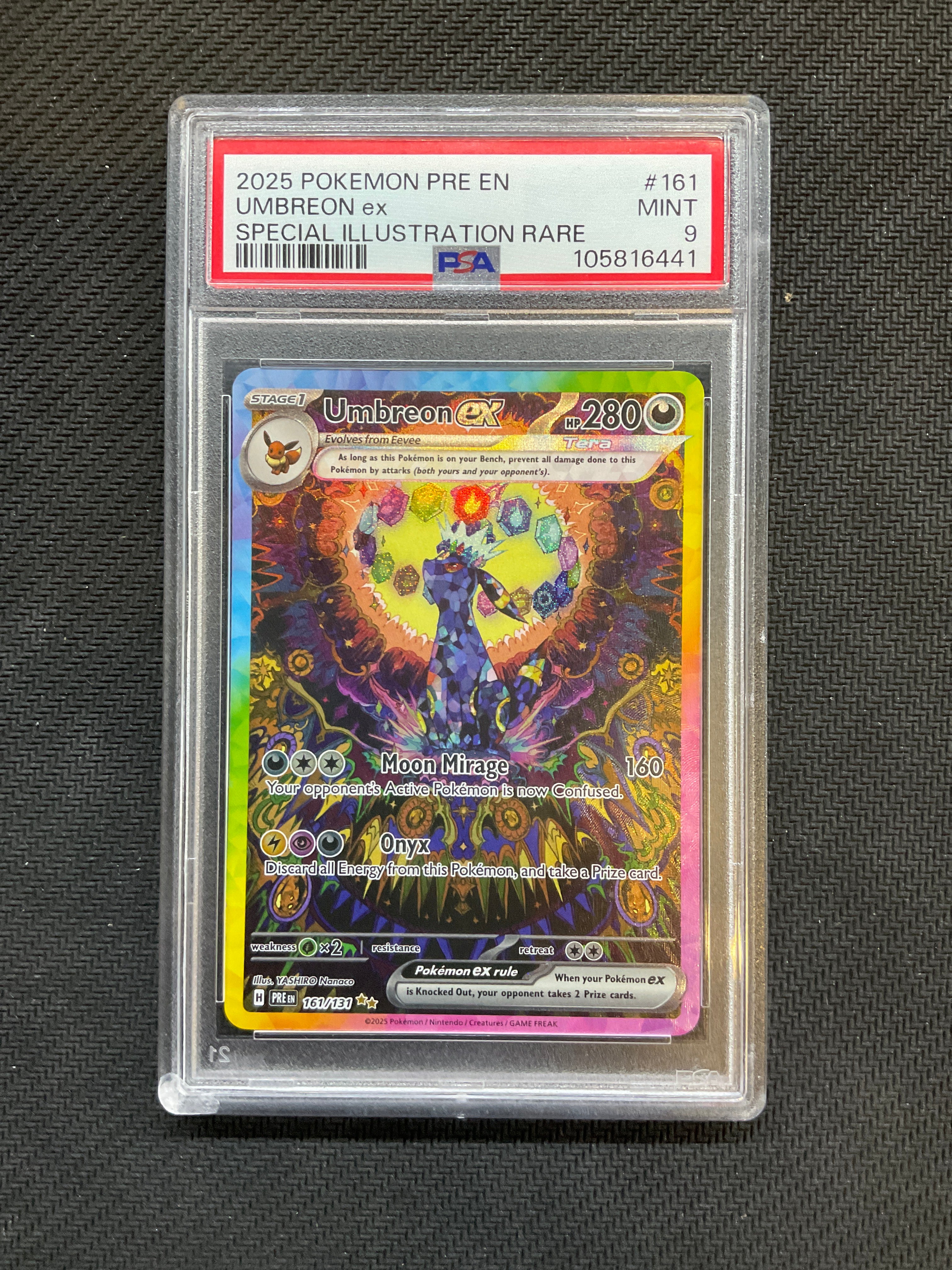 2025 Pokemon Prismatic Evolution Umbreon ex 161 PSA 9