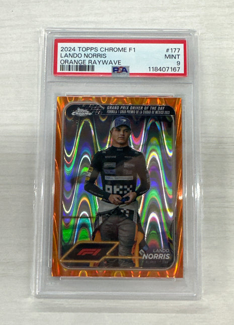 2024 Topps Chrome Landfo Norris Orange Raywave /25 PSA 9