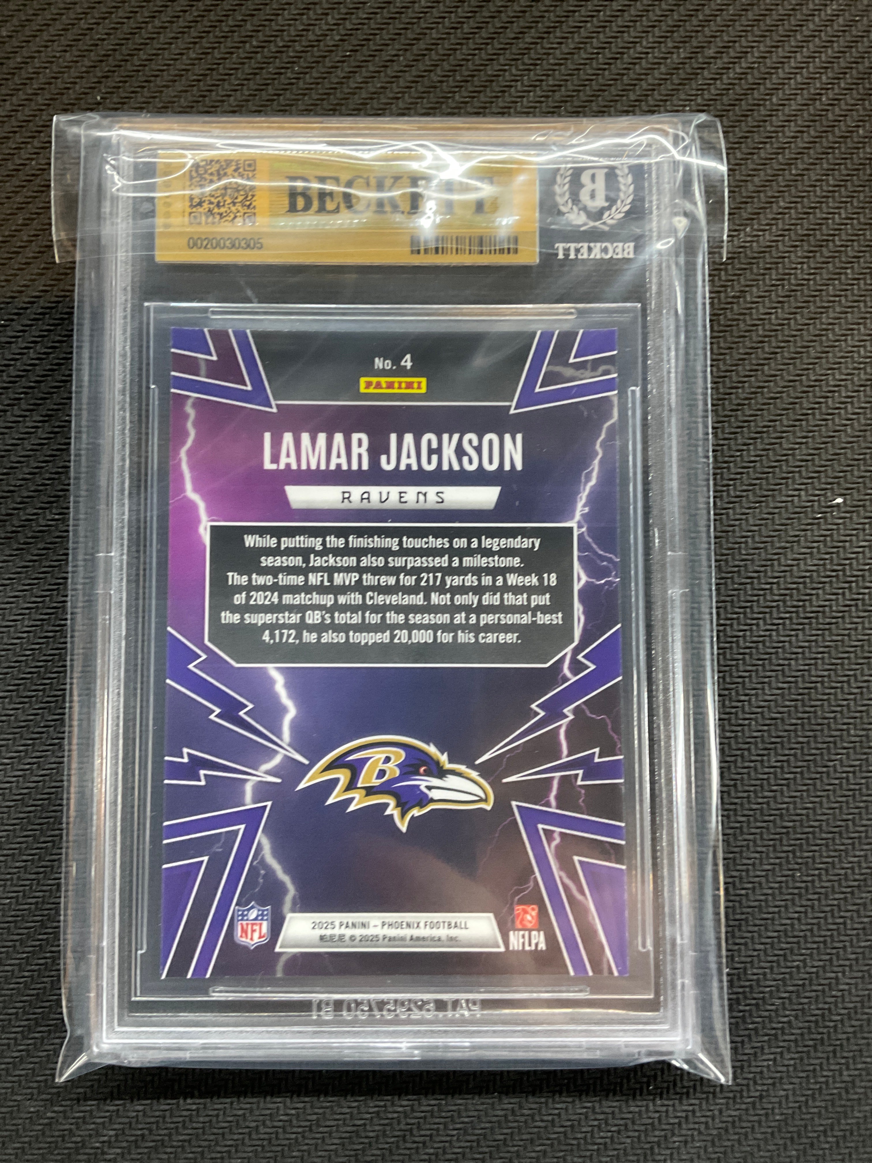 2025 Phoenix Lamar Jackson Thunderbirds BGS 9.5 Raves 305