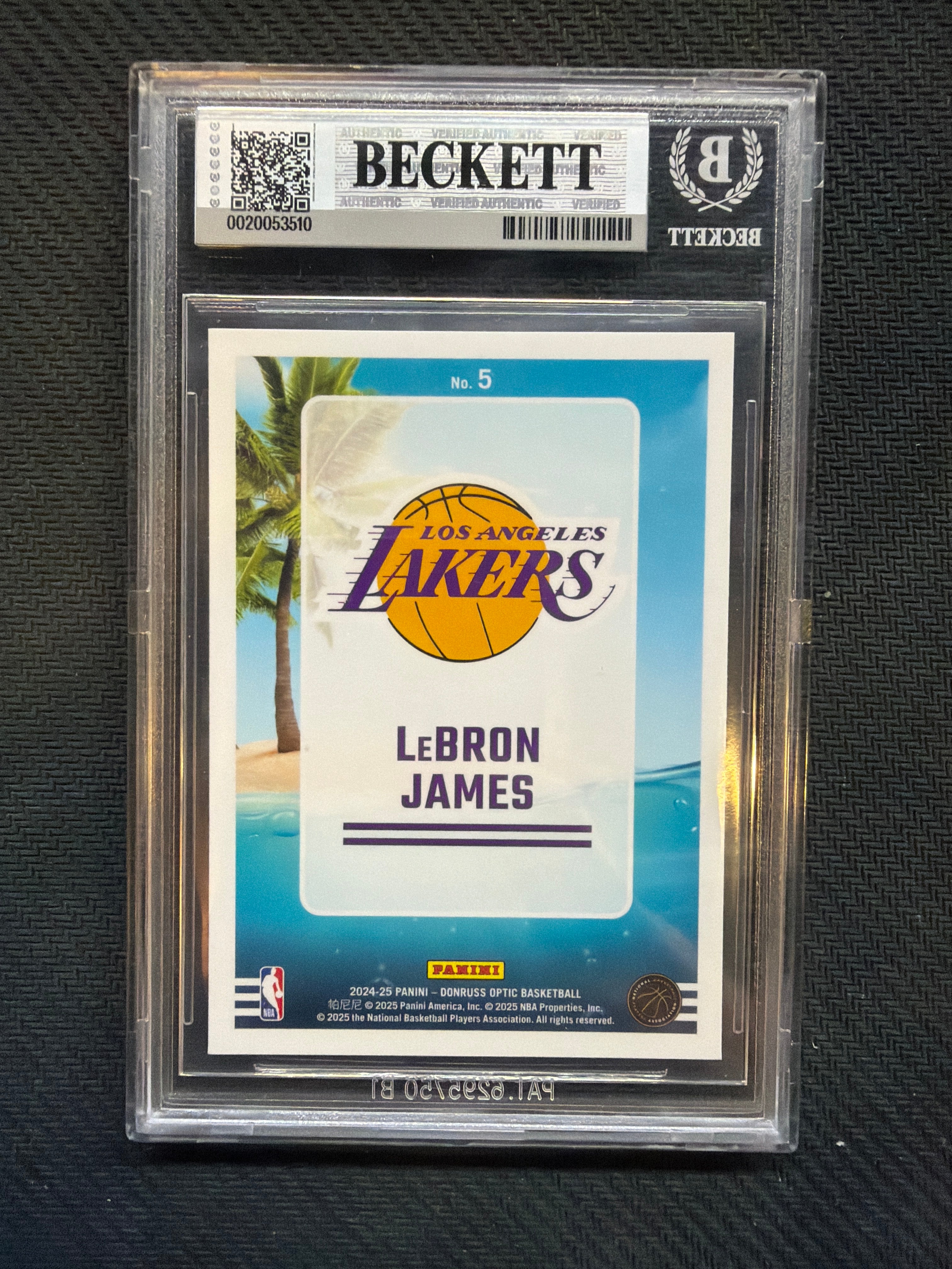 2024 Donruss Optic Lebron James Splash! BGS 9 Lakers