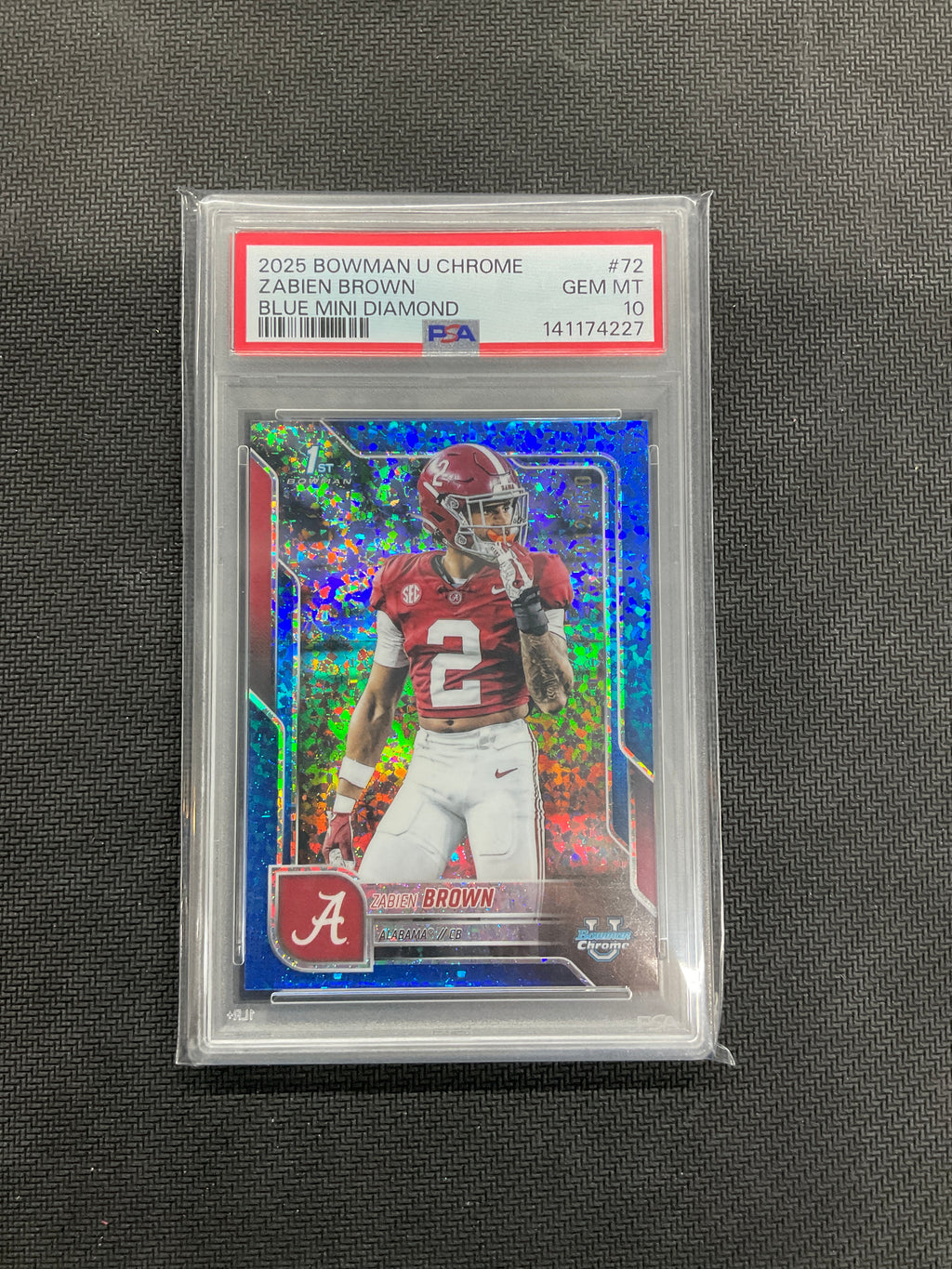2025 Bowman U Chrome Zabien Brown Blue Mini /150 PSA 10 Alabama