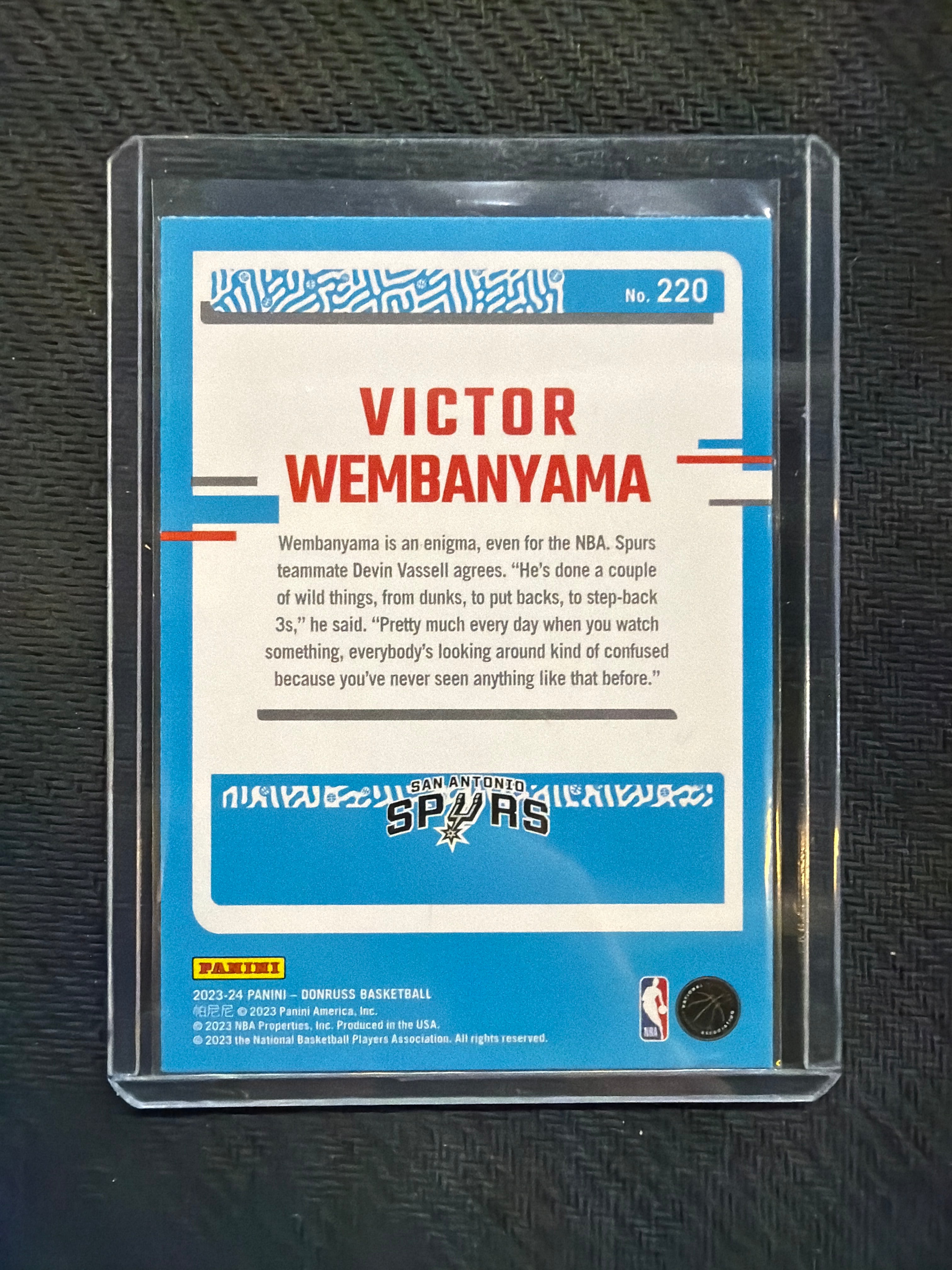 2023 Donruss Rated Rookie Victor Wembanyama Green Laser Spurs