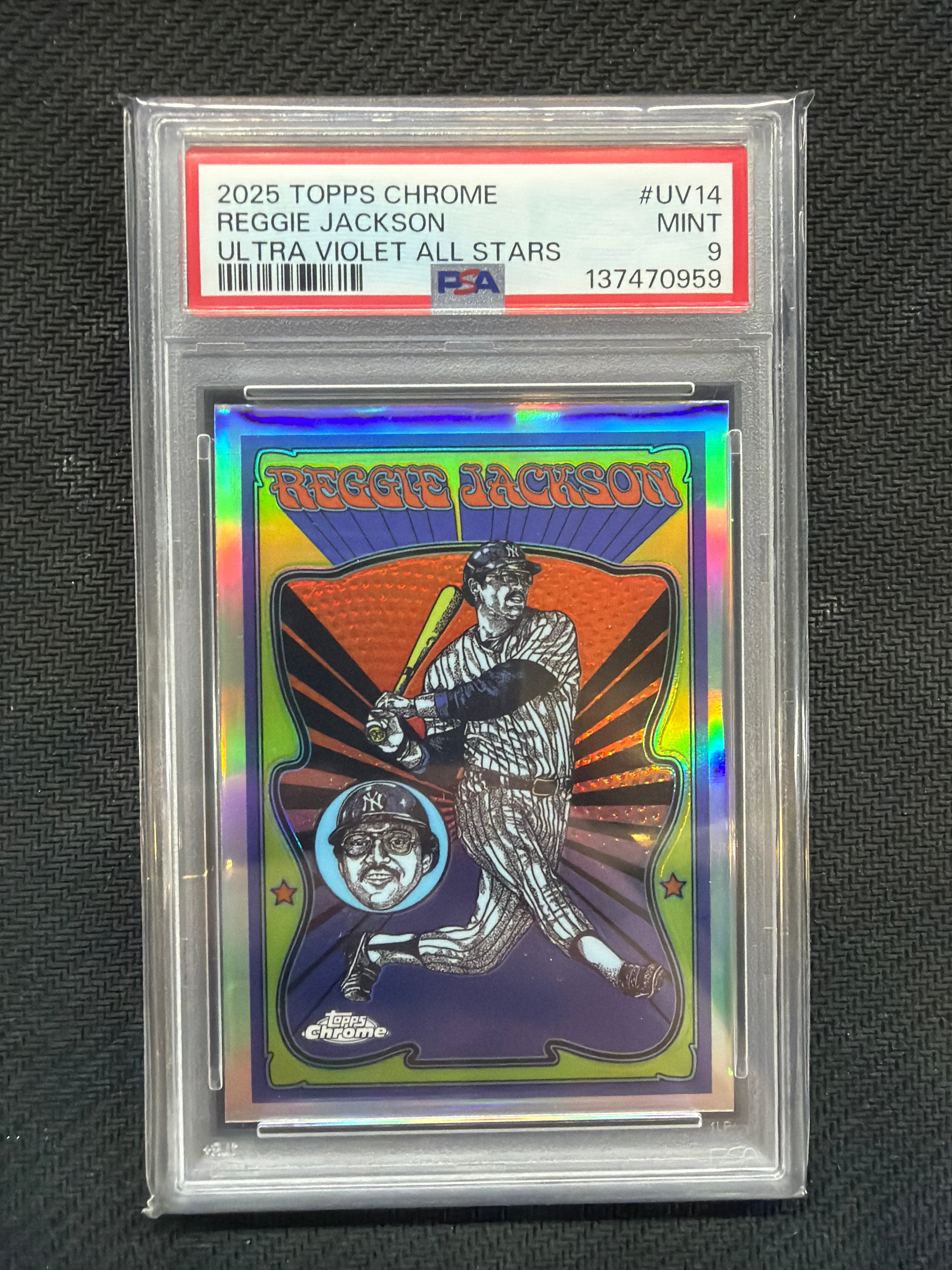 2025 Topps Chrome Reggie Jackson Ultra Violet All Stars PSA 9