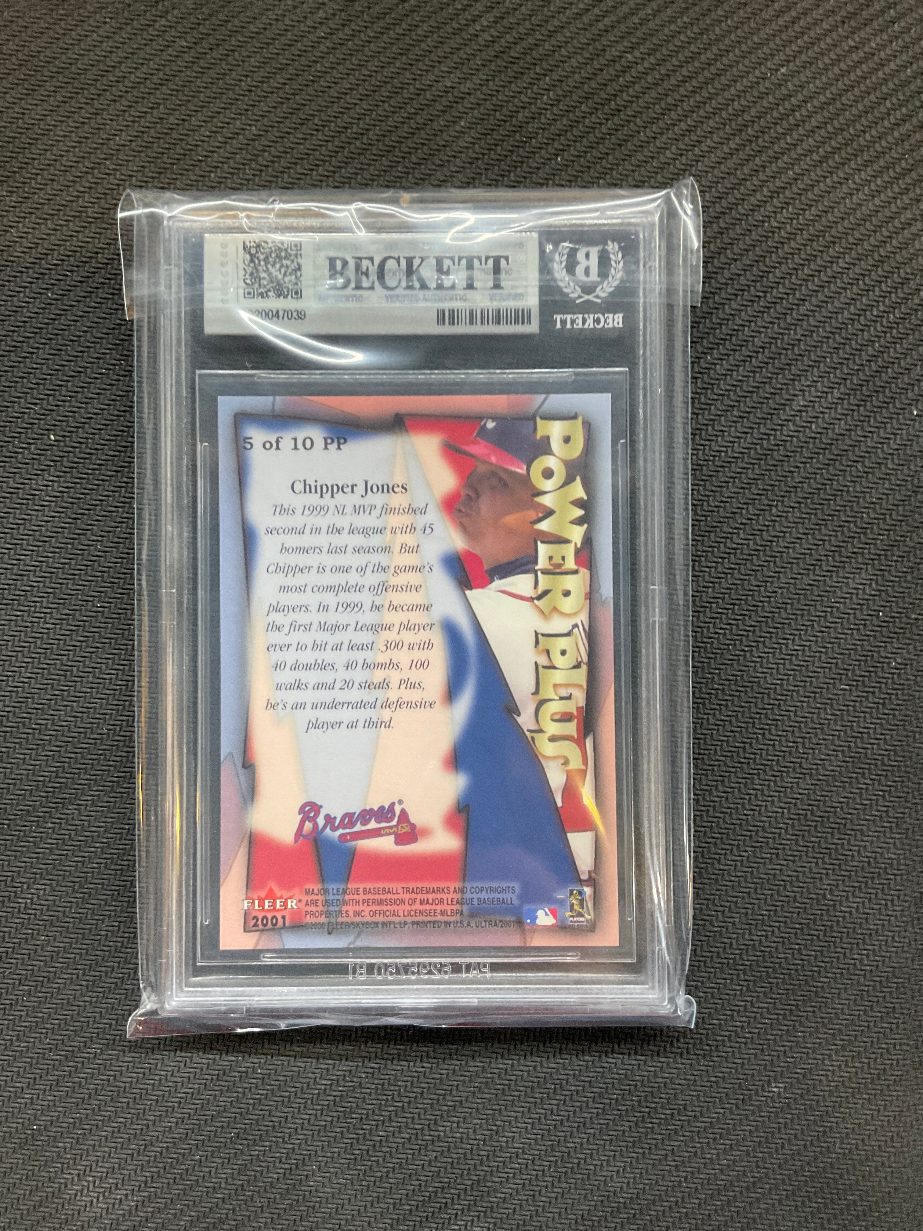 2001 Ultra Chipper Jones Power Plus BGS 9