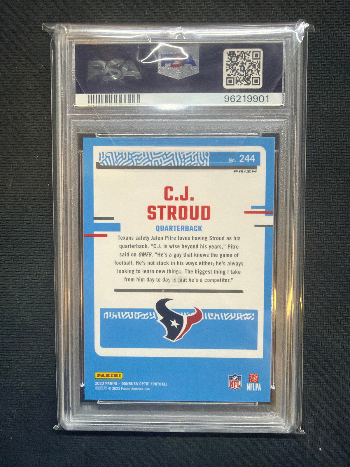 2023 Donruss Optic CJ Stroud Rookie Purple Shock PSA 10 901